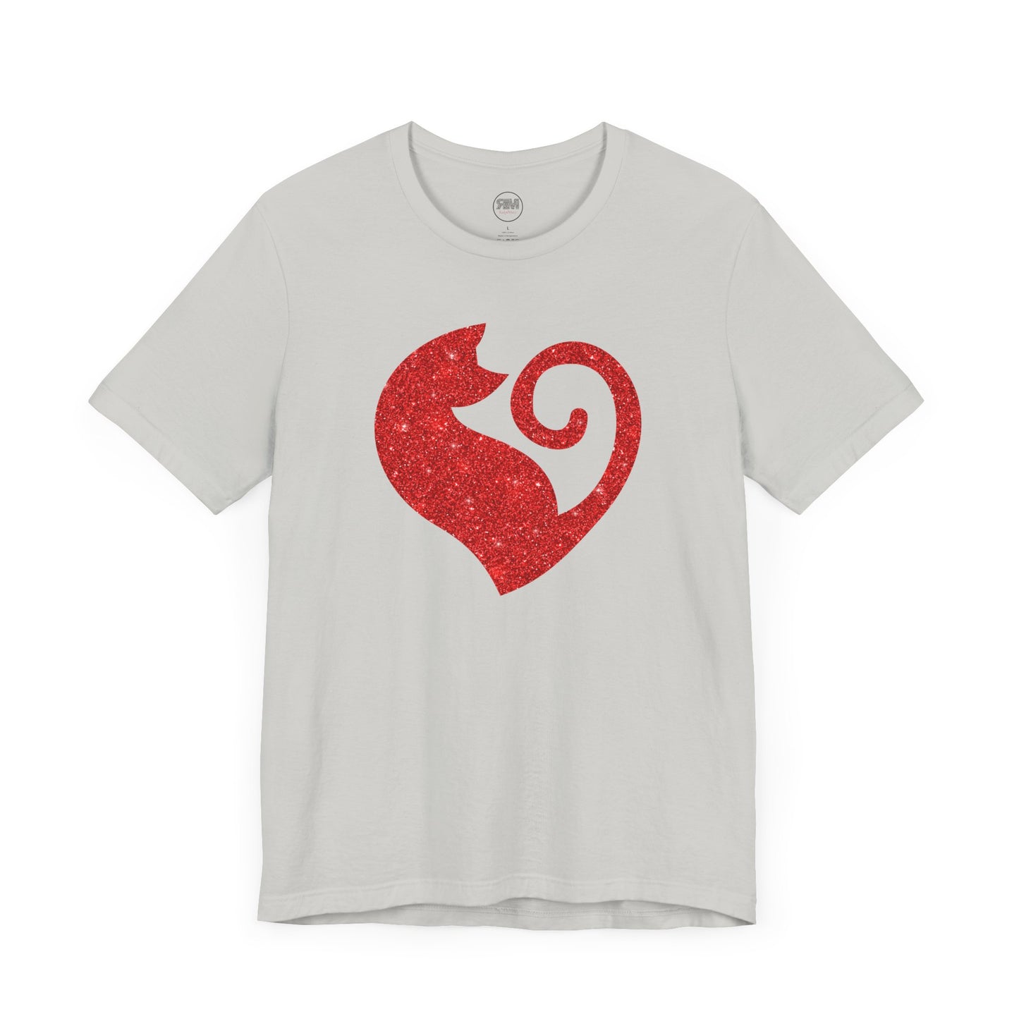 Cat Heart Red Glitter Tee