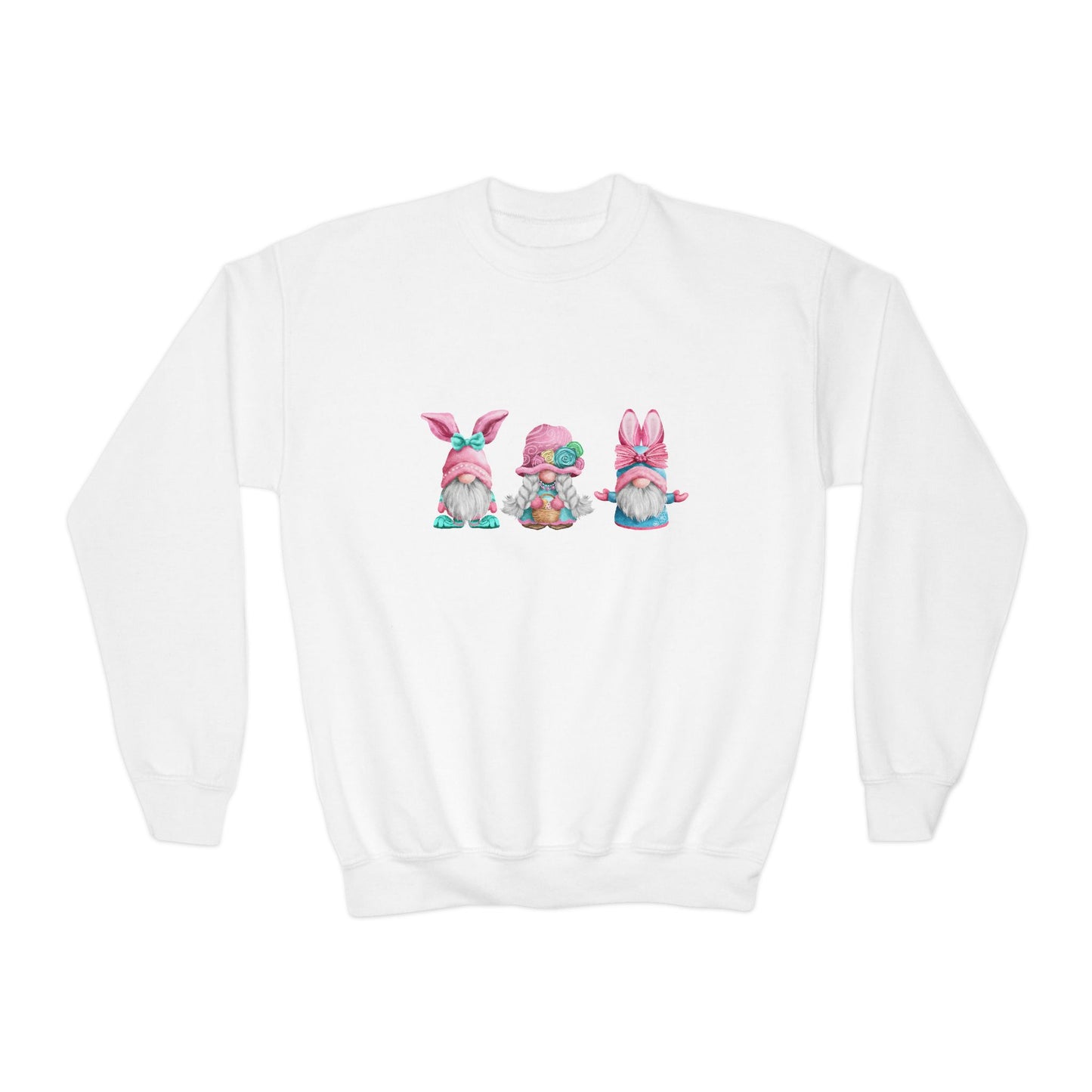 Happy Easter Pastel Gnomes In Bunny Ears Sweatshirt, Cute Spring Gnome Top for Kids