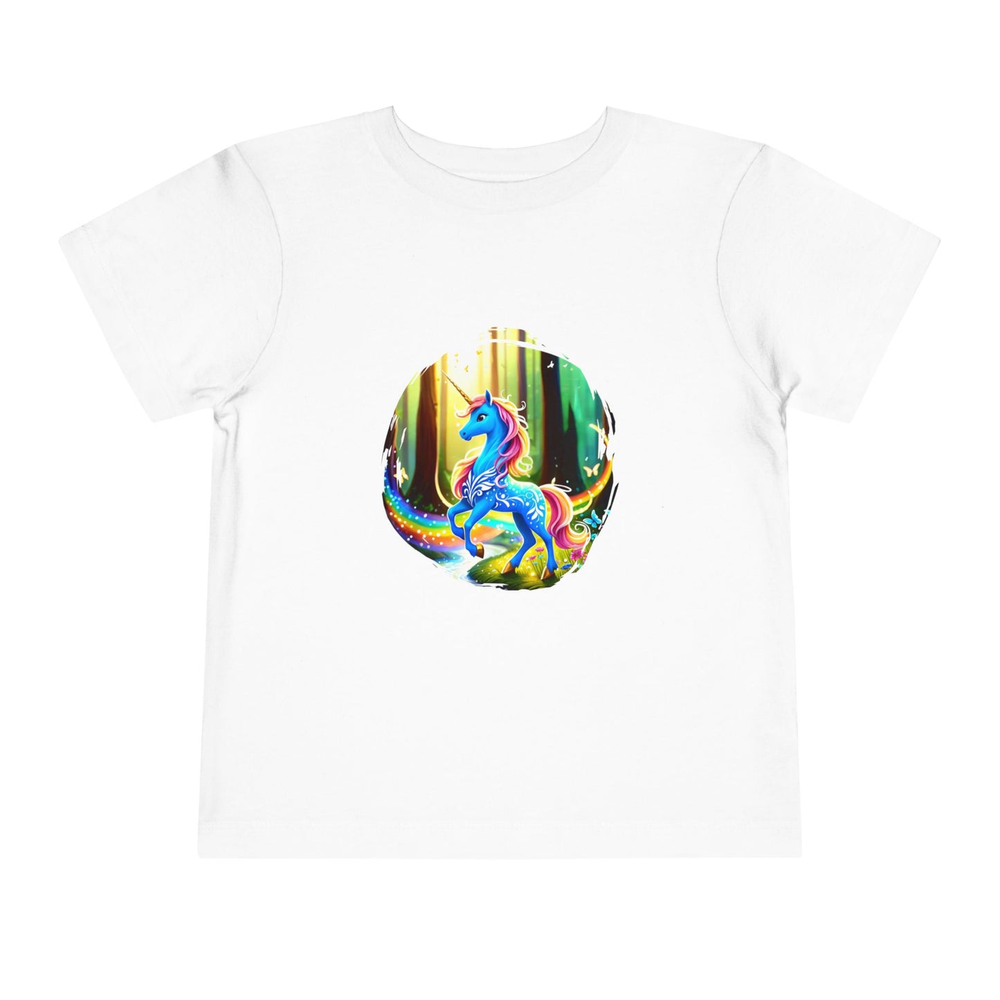 Magical Rainbow Unicorn Toddler T Shirt, Blue Unicorn Toddler Tee