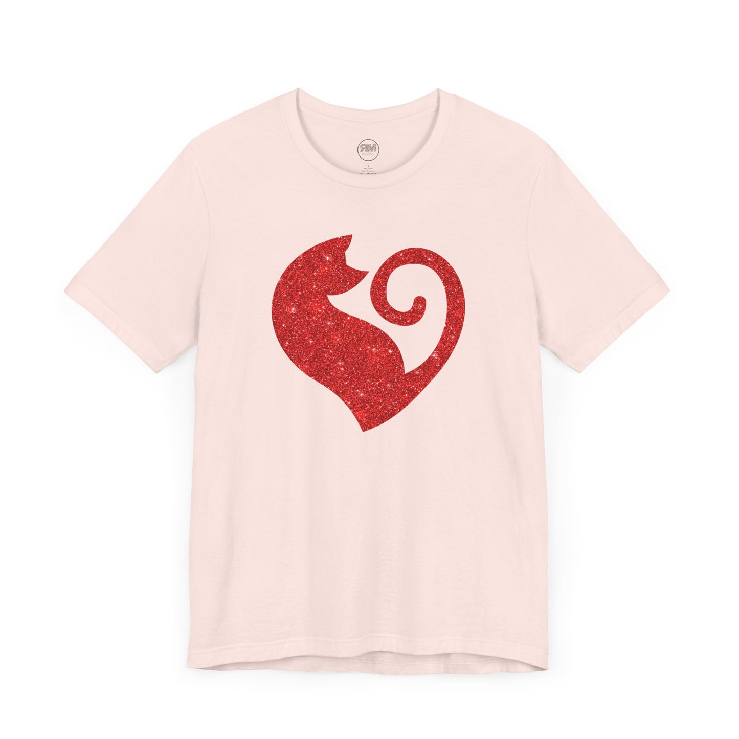 Cat Heart Red Glitter Tee