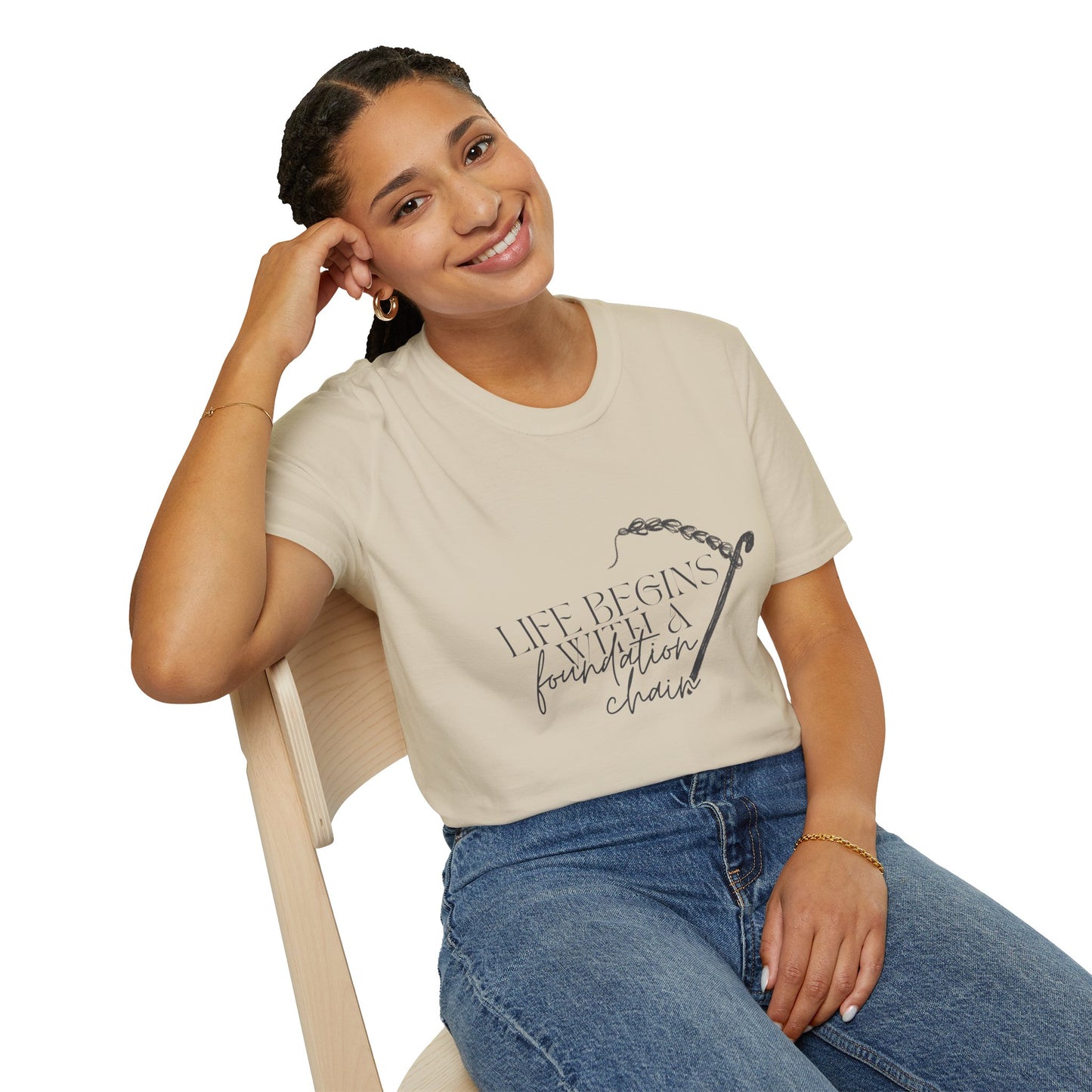 Life Begins With a Foundation Chain Tee