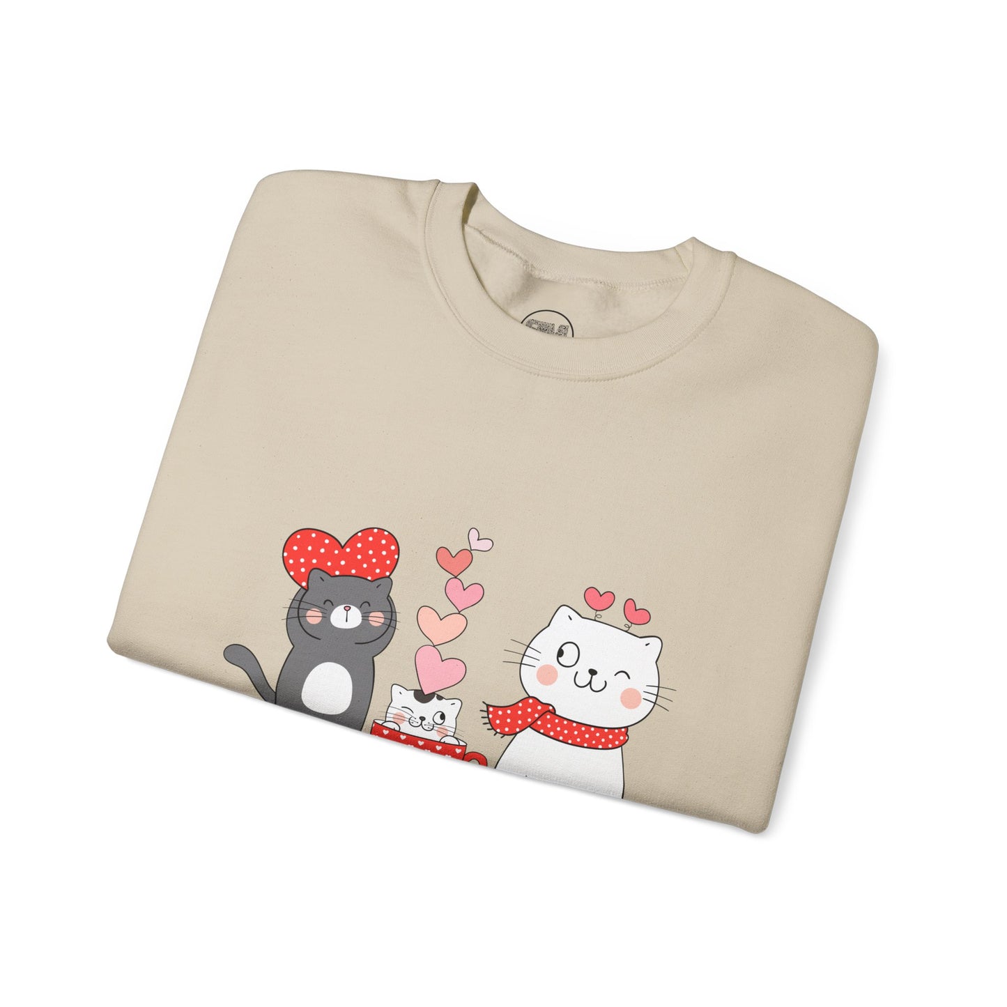 Kittens Valentines Day Sweatshirt, Cute Puppy and Kitten Valentines Pullover