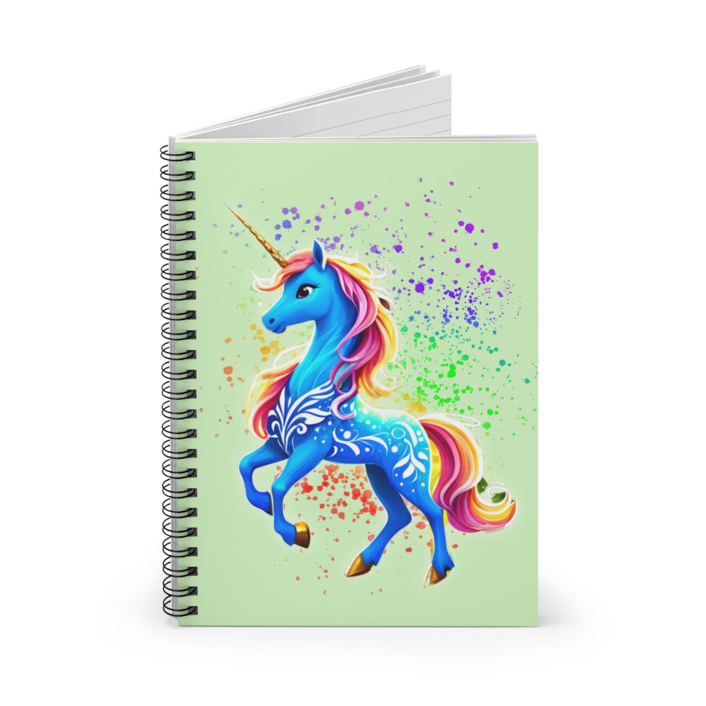 Unicorn Spiral Journal - Ruled Line A5 Notebook