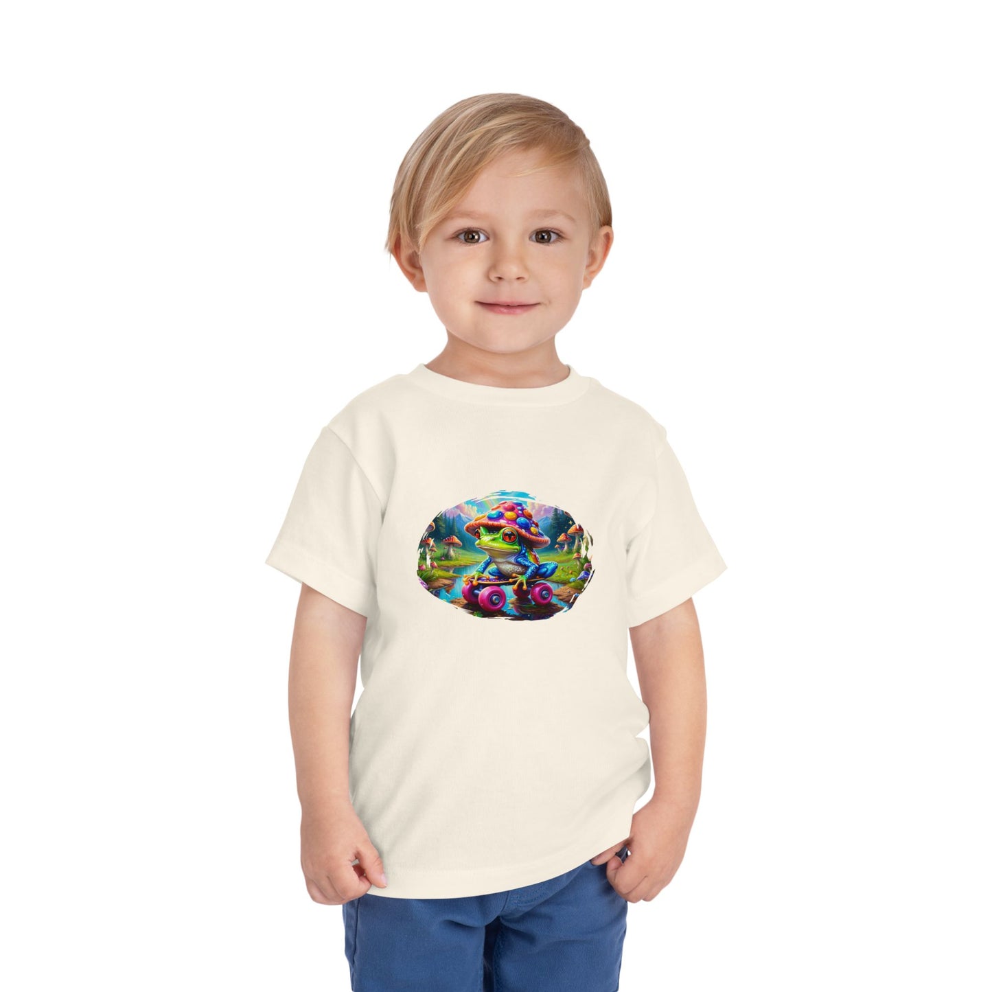Skateboarding Frog Toddler T Shirt, Playful Frog Skate Tee for Kids