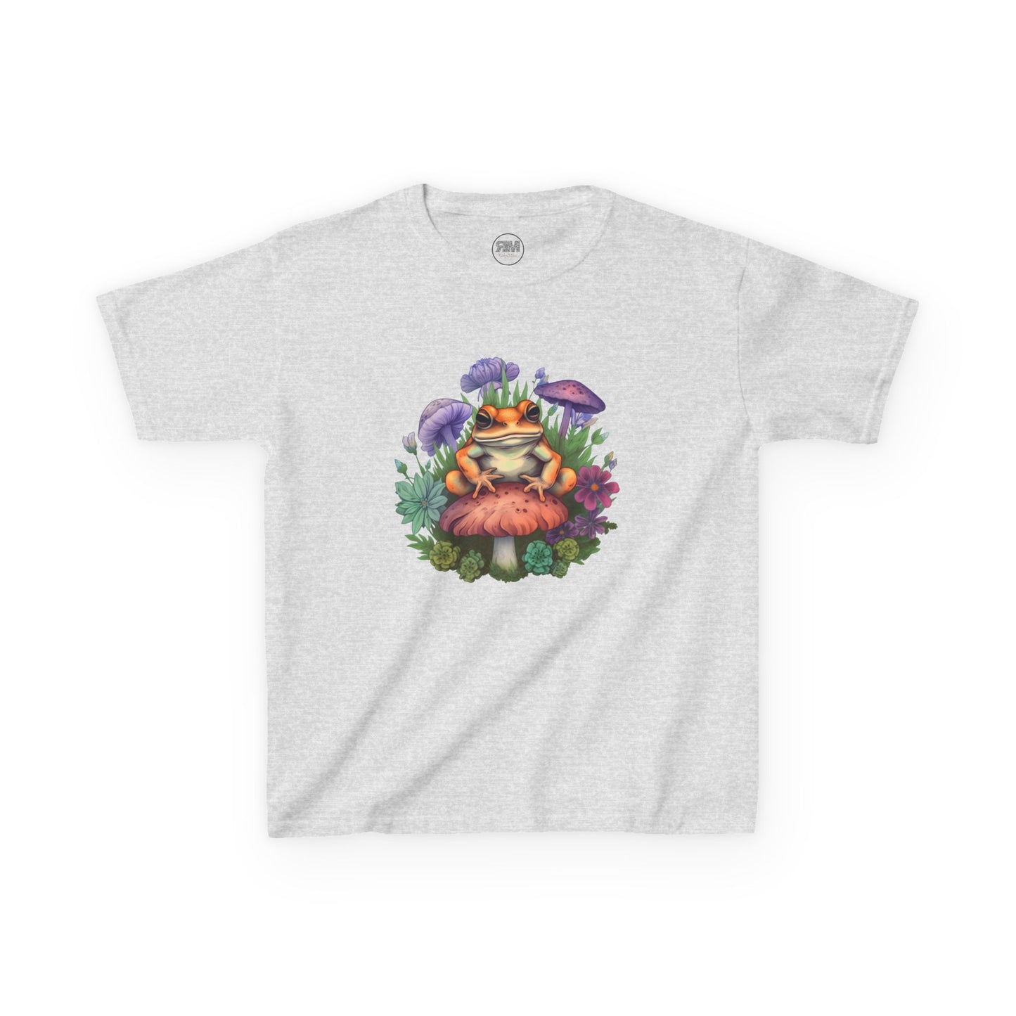 Frog on Toadstool Kids T Shirt, Childrens Frog Toadstool Tee