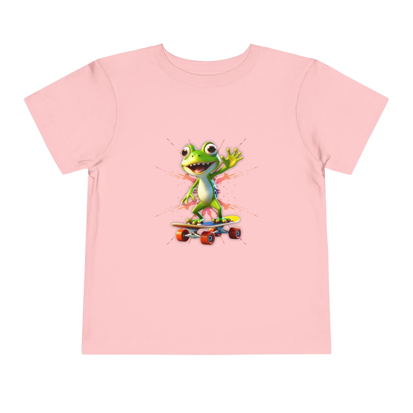 Skateboarding Frog Toddler T Shirt, Playful Frog Skate Tee for Kids