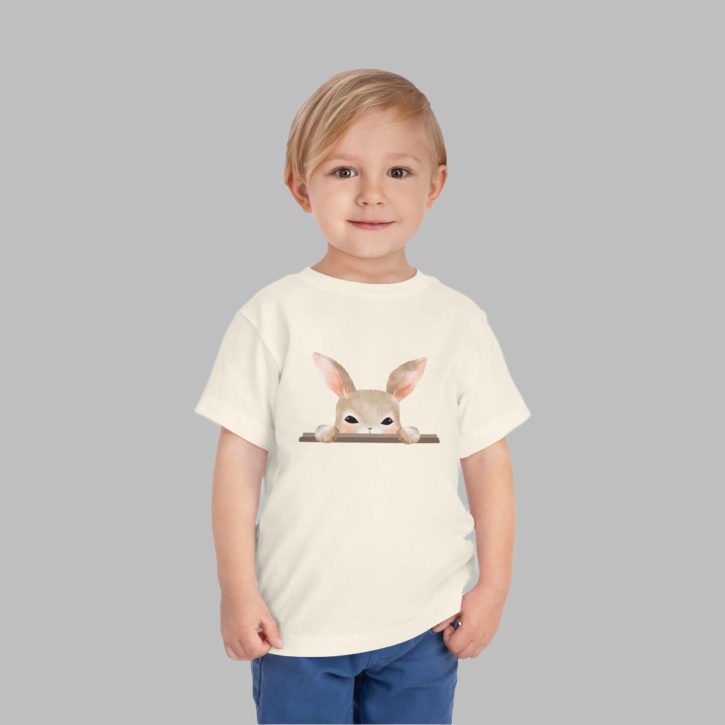 Peeking Bunny Toddler T Shirt, Cute Easter Rabbit Toddler Tee