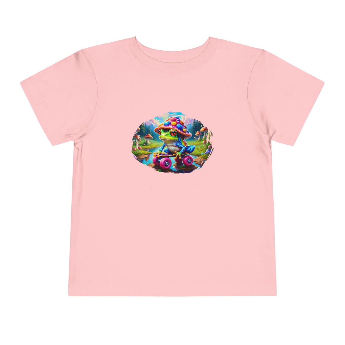 Skateboarding Frog Toddler T Shirt, Playful Frog Skate Tee for Kids