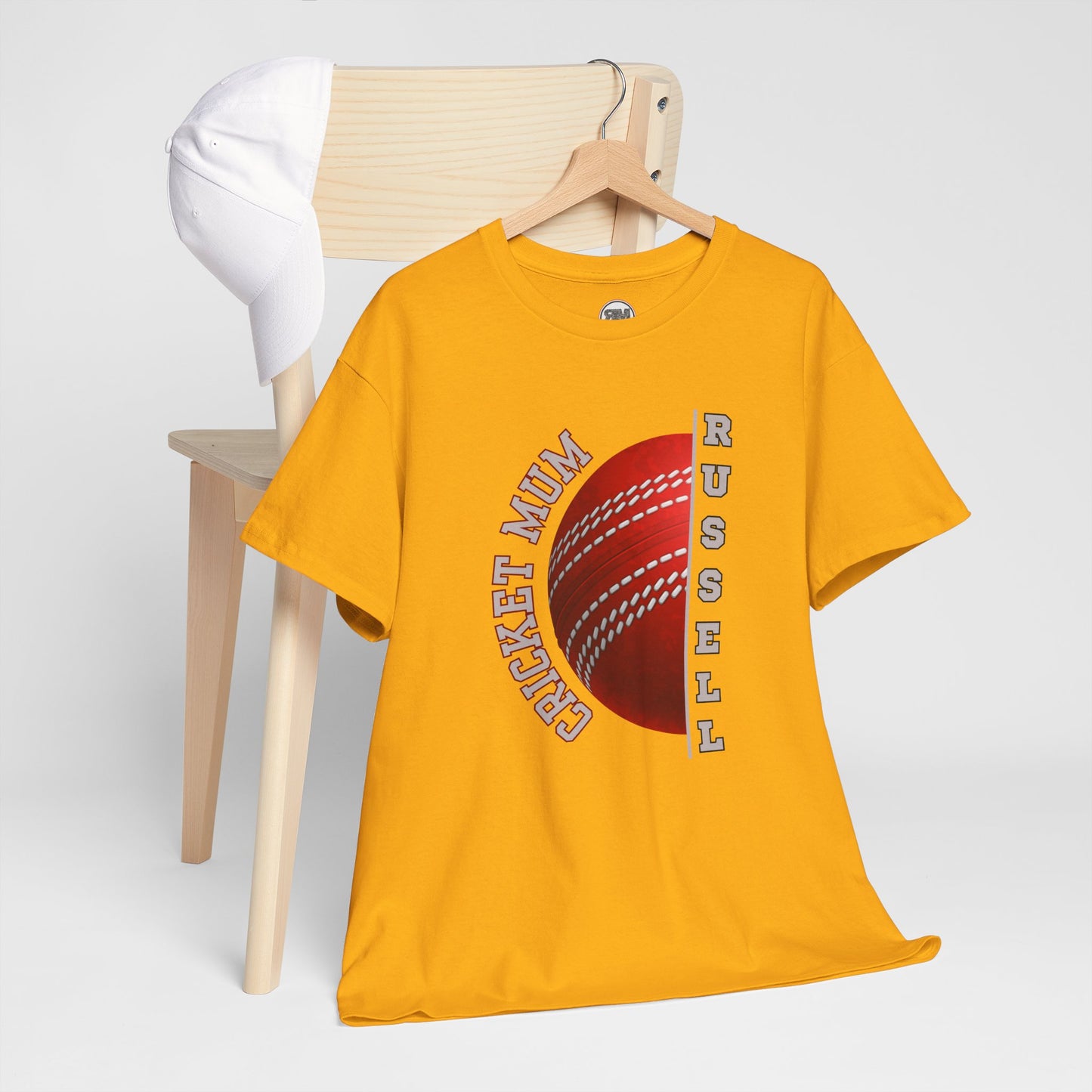 Personalised Cricket Mum T Shirt, Custom Name Gift for Cricket Loving Mothers