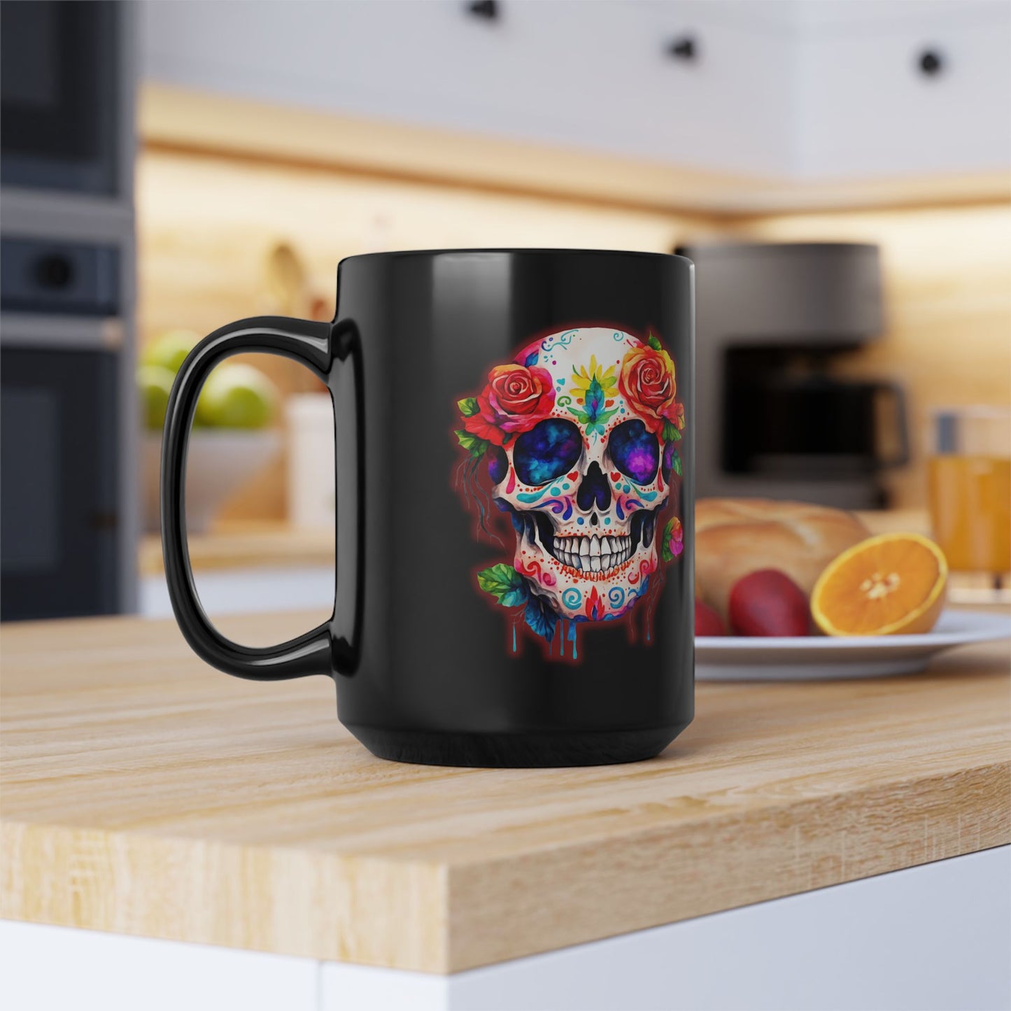Day of the Dead Sugar Skull Calavera Mug – Mexican Dia de los Muertos Ceramic Mug