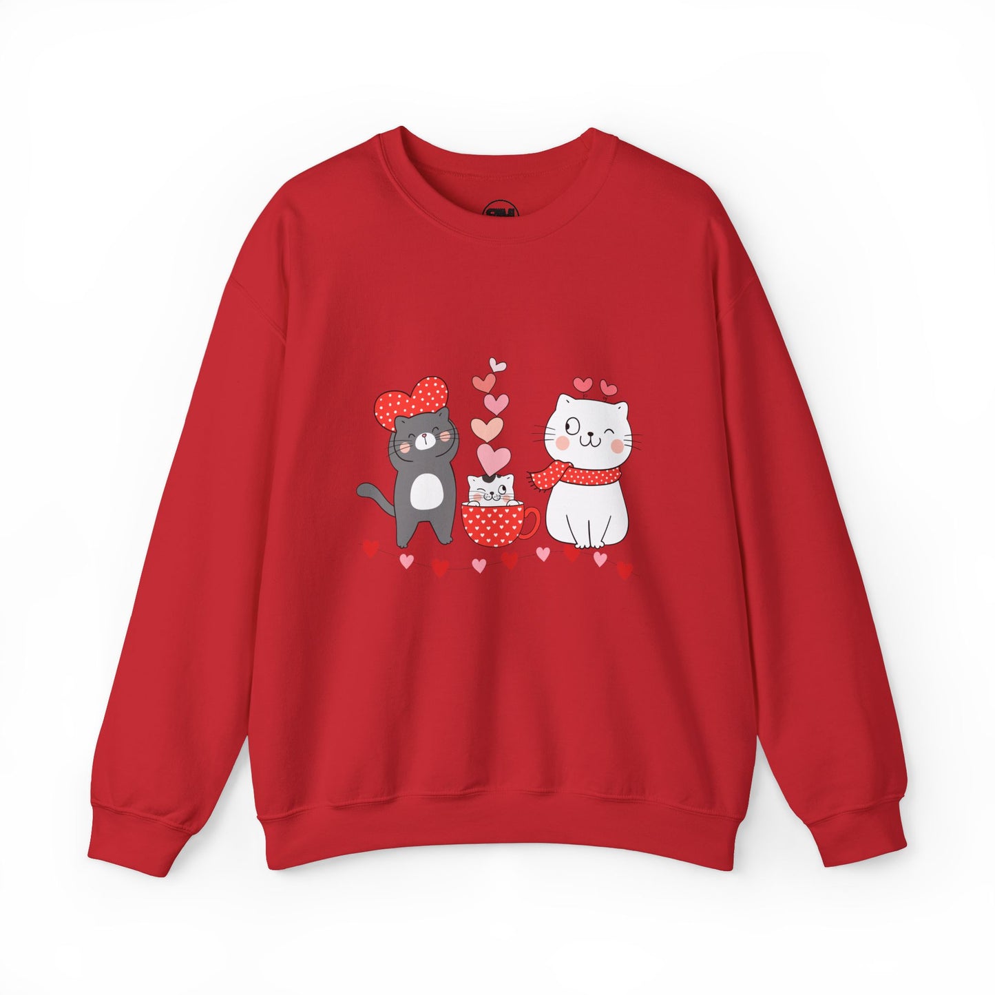 Kittens Valentines Day Sweatshirt, Cute Puppy and Kitten Valentines Pullover