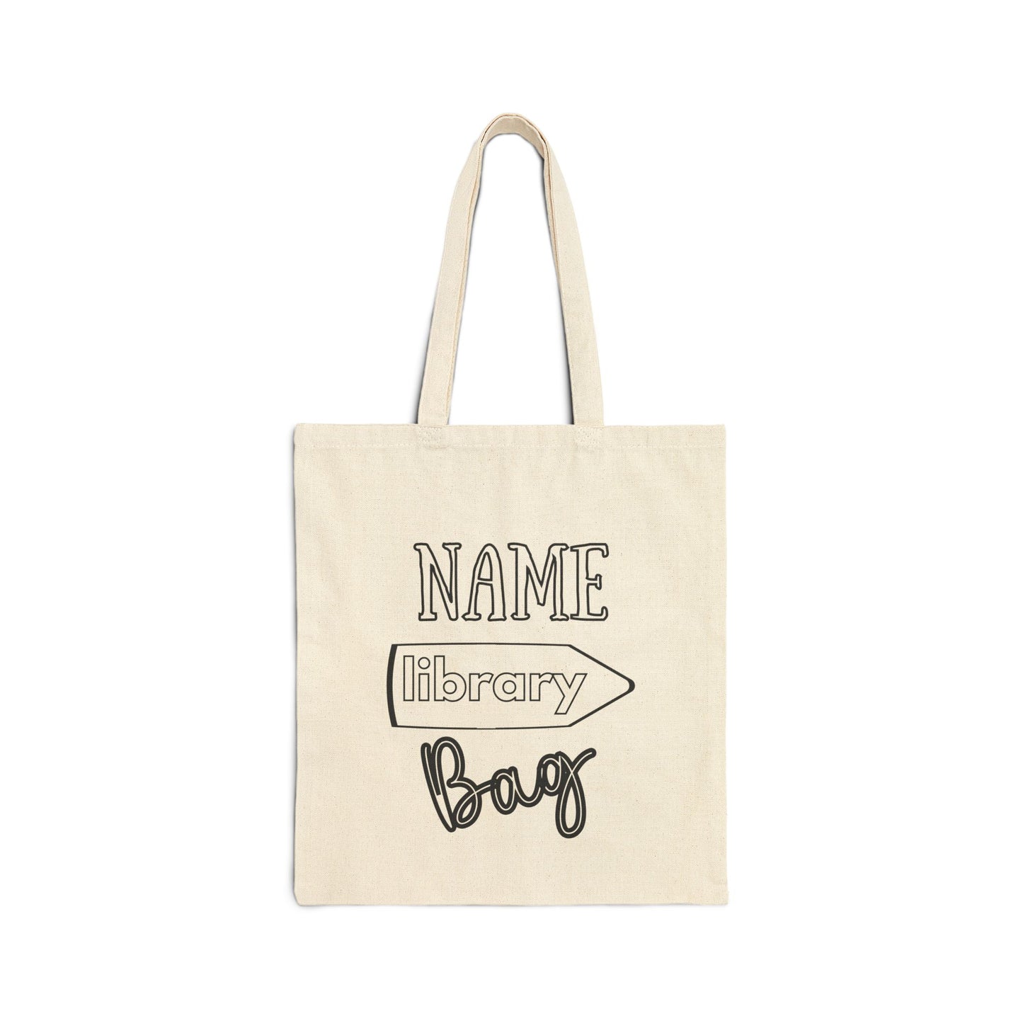 Coloring In Personalized Library Canvas Book Tote Bag, Custom Name Book Lover Gift