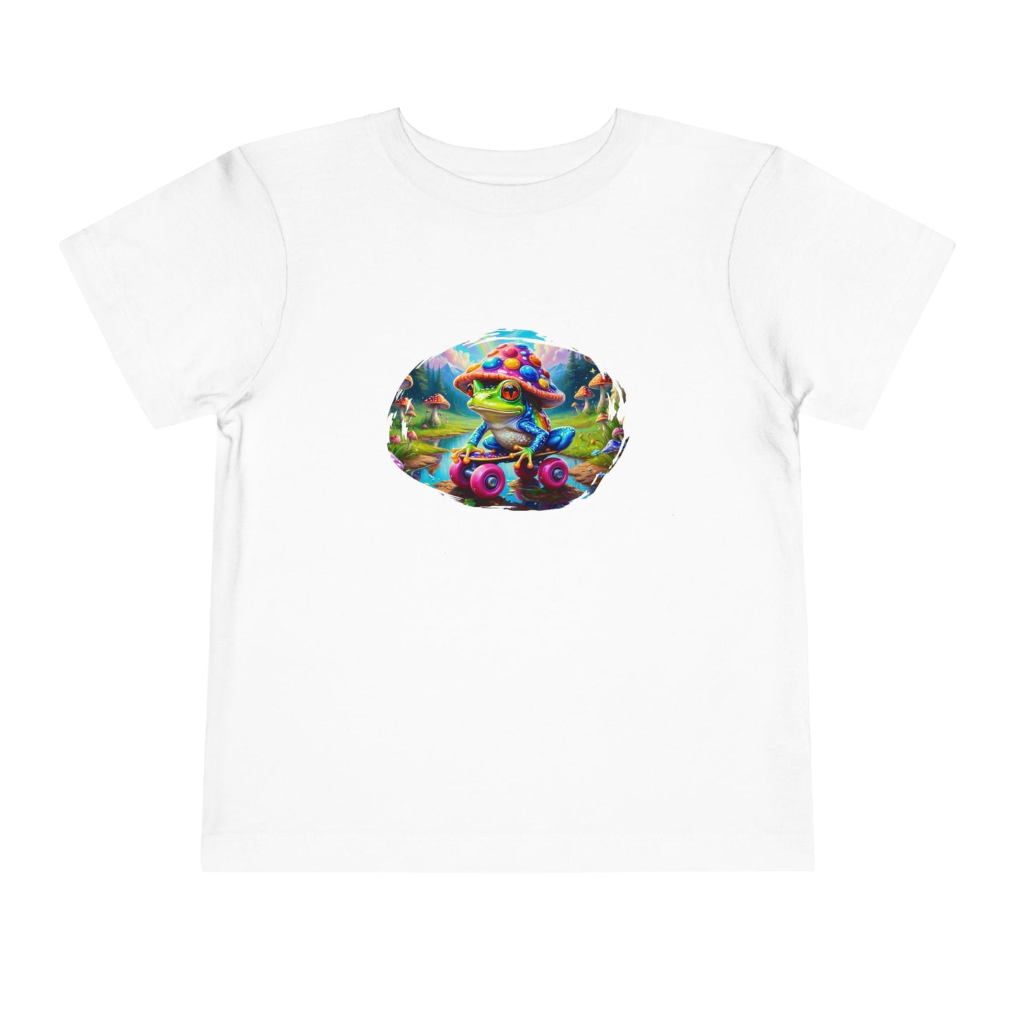 Skateboarding Frog Toddler T Shirt, Playful Frog Skate Tee for Kids