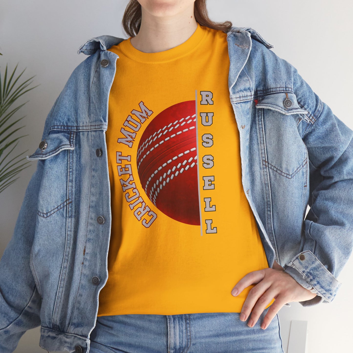 Personalised Cricket Mum T Shirt, Custom Name Gift for Cricket Loving Mothers