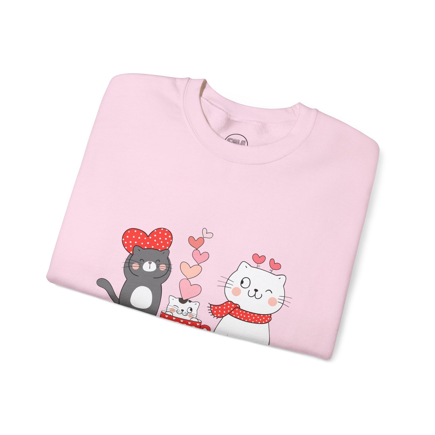 Kittens Valentines Day Sweatshirt, Cute Puppy and Kitten Valentines Pullover