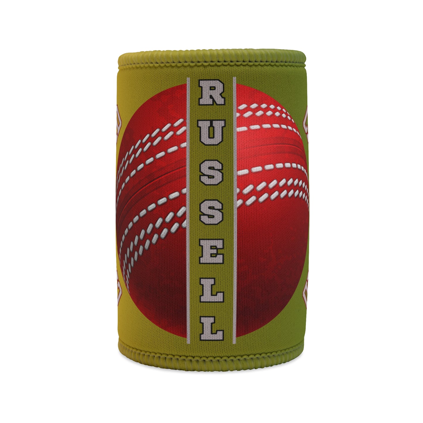 Personalised Green and Gold Cricket Dad Stubby Holder