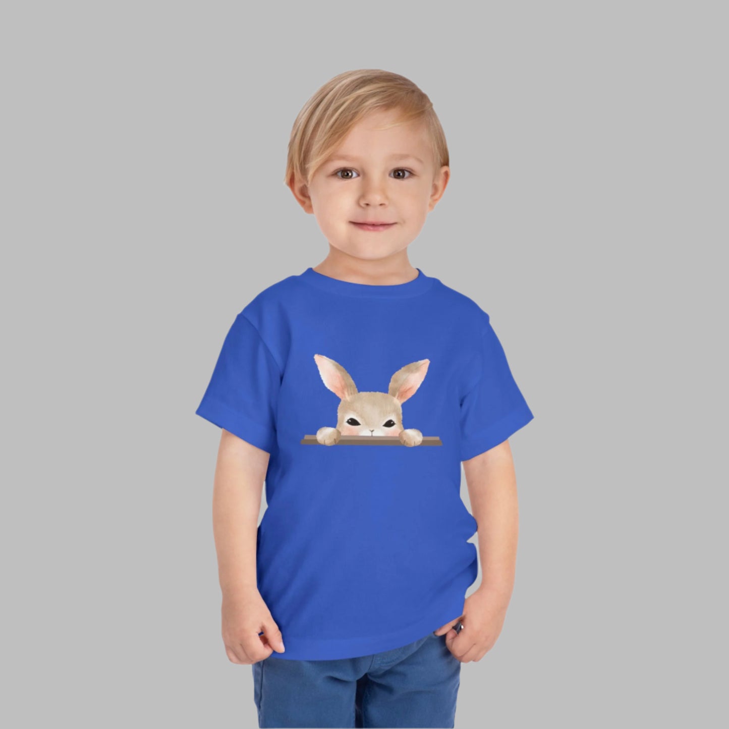 Peeking Bunny Toddler T Shirt, Cute Easter Rabbit Toddler Tee