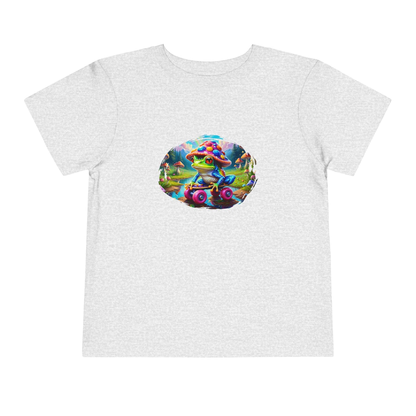 Skateboarding Frog Toddler T Shirt, Playful Frog Skate Tee for Kids