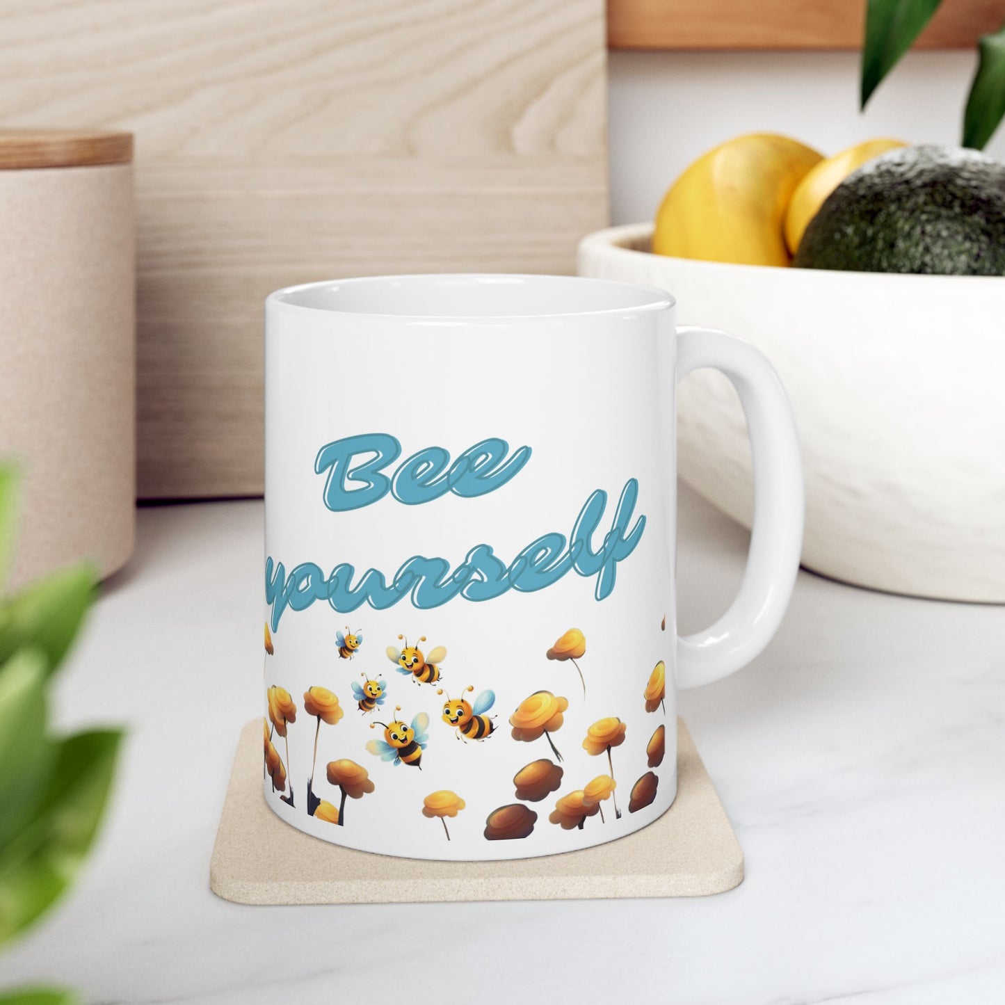 Bee Yourself Ceramic Mug – Inspirational Coffee Cup for Bee Lovers