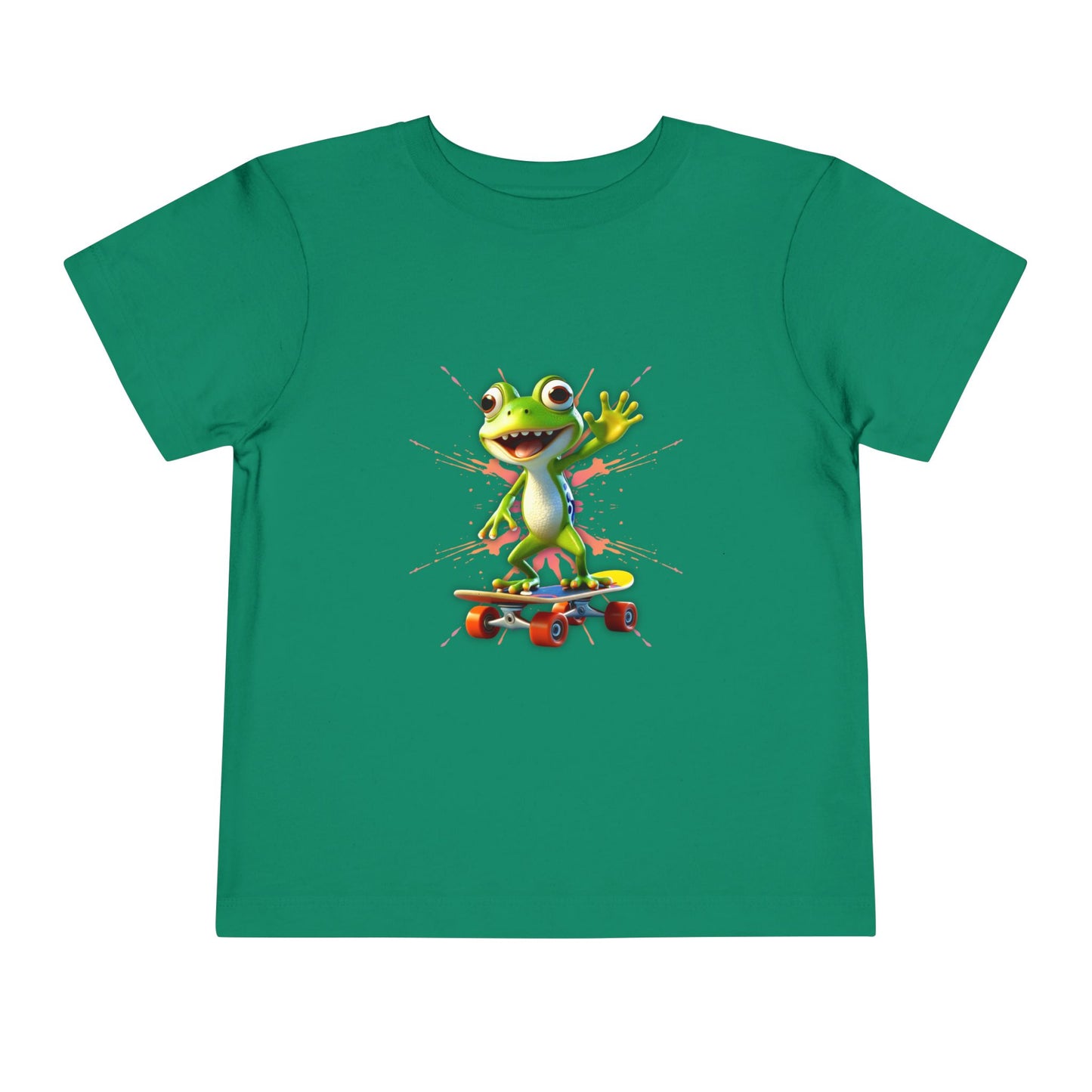 Skateboarding Frog Toddler T Shirt, Playful Frog Skate Tee for Kids