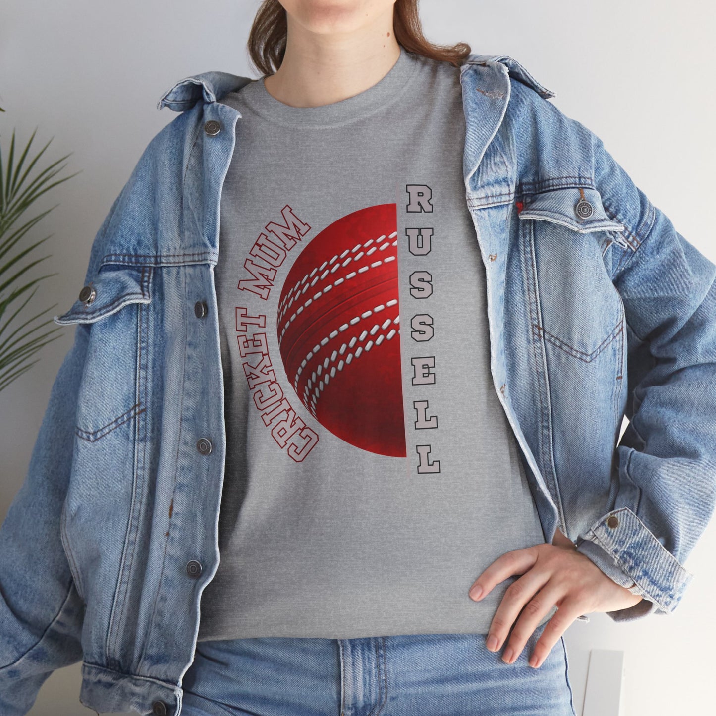 Personalised Cricket Mum T Shirt, Custom Name Gift for Cricket Loving Mothers