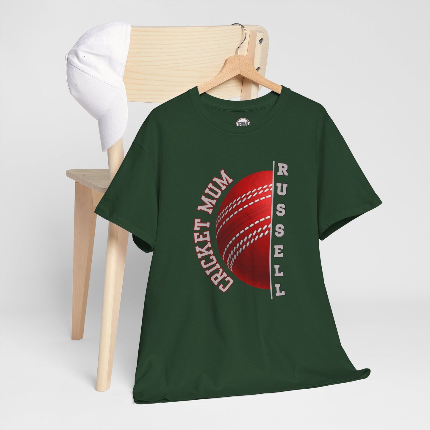 Personalised Cricket Mum T Shirt, Custom Name Gift for Cricket Loving Mothers