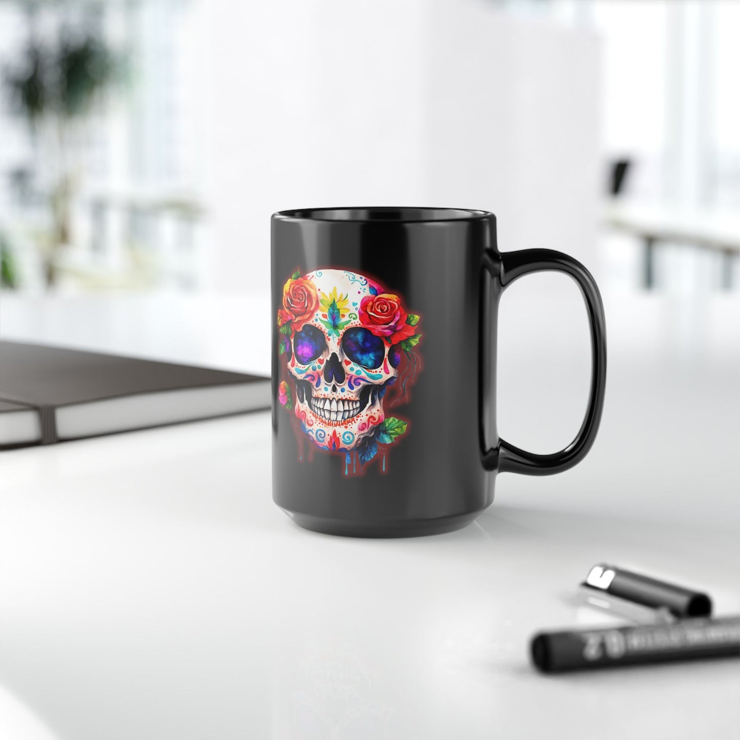 Day of the Dead Sugar Skull Calavera Mug – Mexican Dia de los Muertos Ceramic Mug