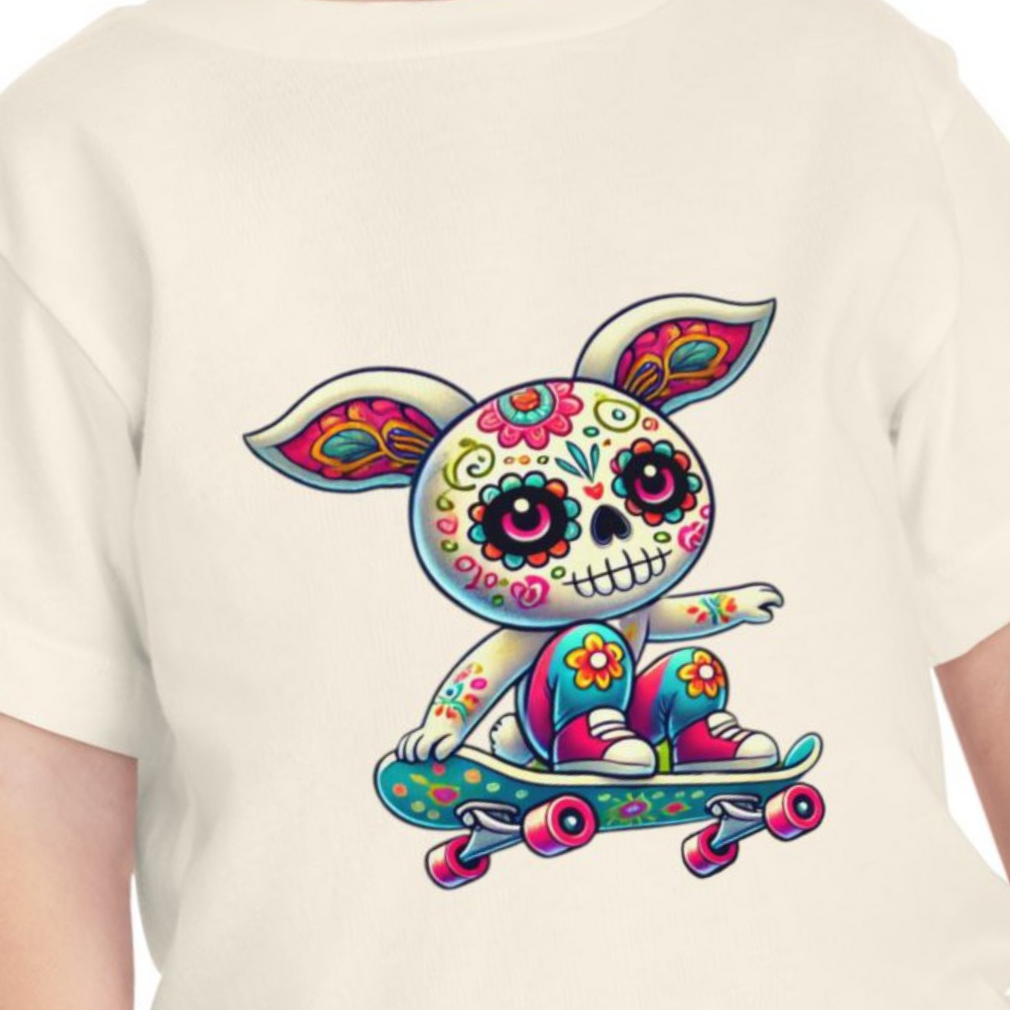 Skater Calavera Bunny Kids Tshirt