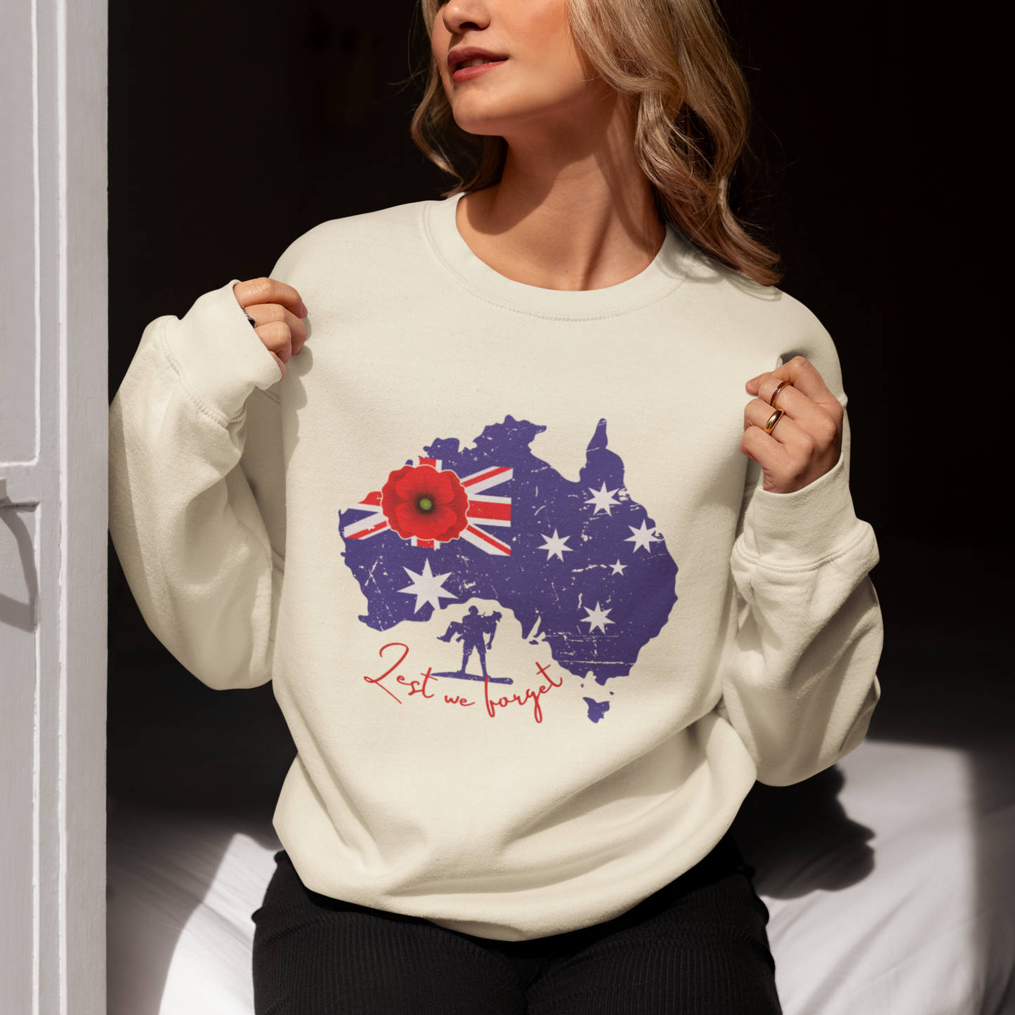 ANZAC Lest We Forget Remembrance Sweatshirt, Australian Anzac Tribute Pullover