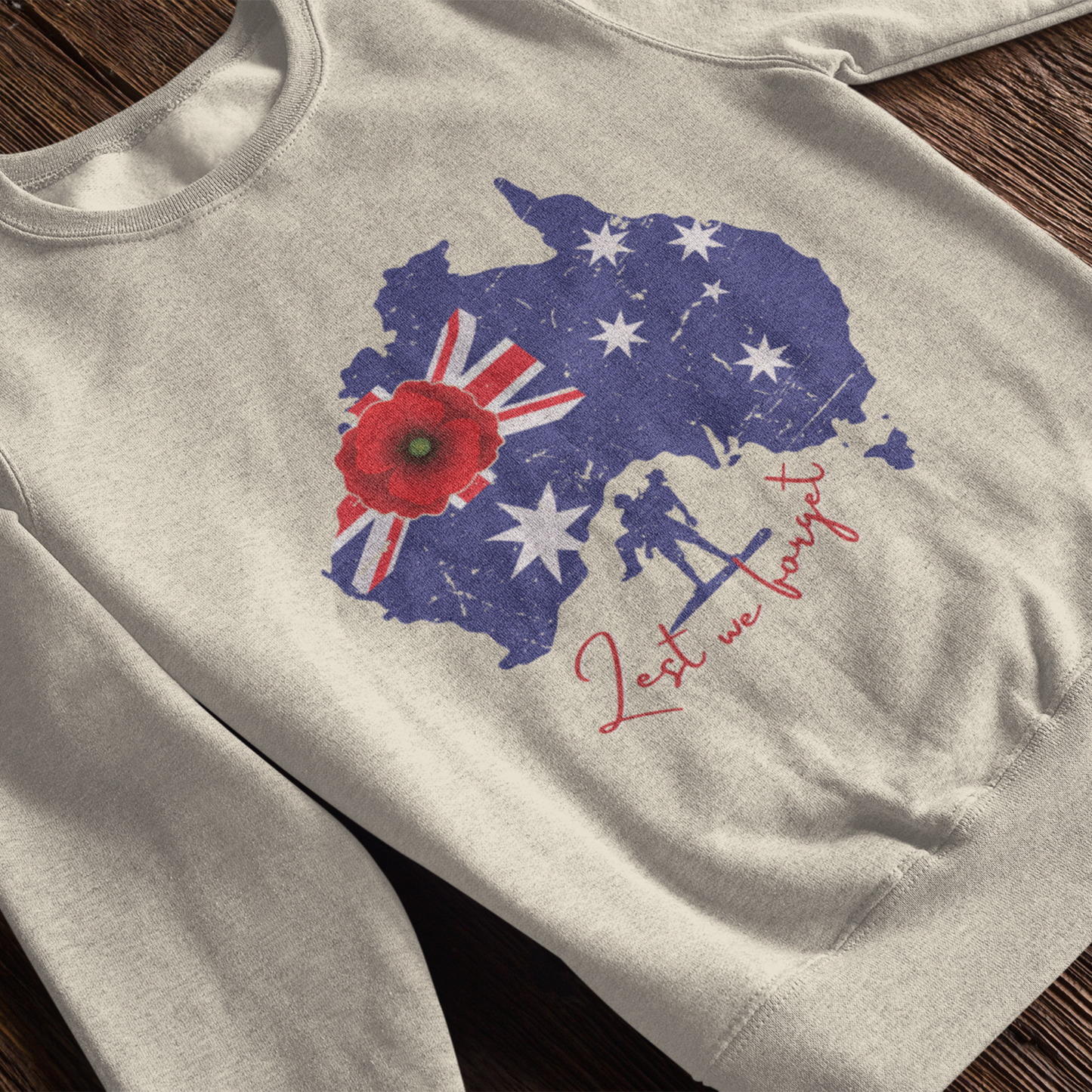 ANZAC Lest We Forget Remembrance Sweatshirt, Australian Anzac Tribute Pullover