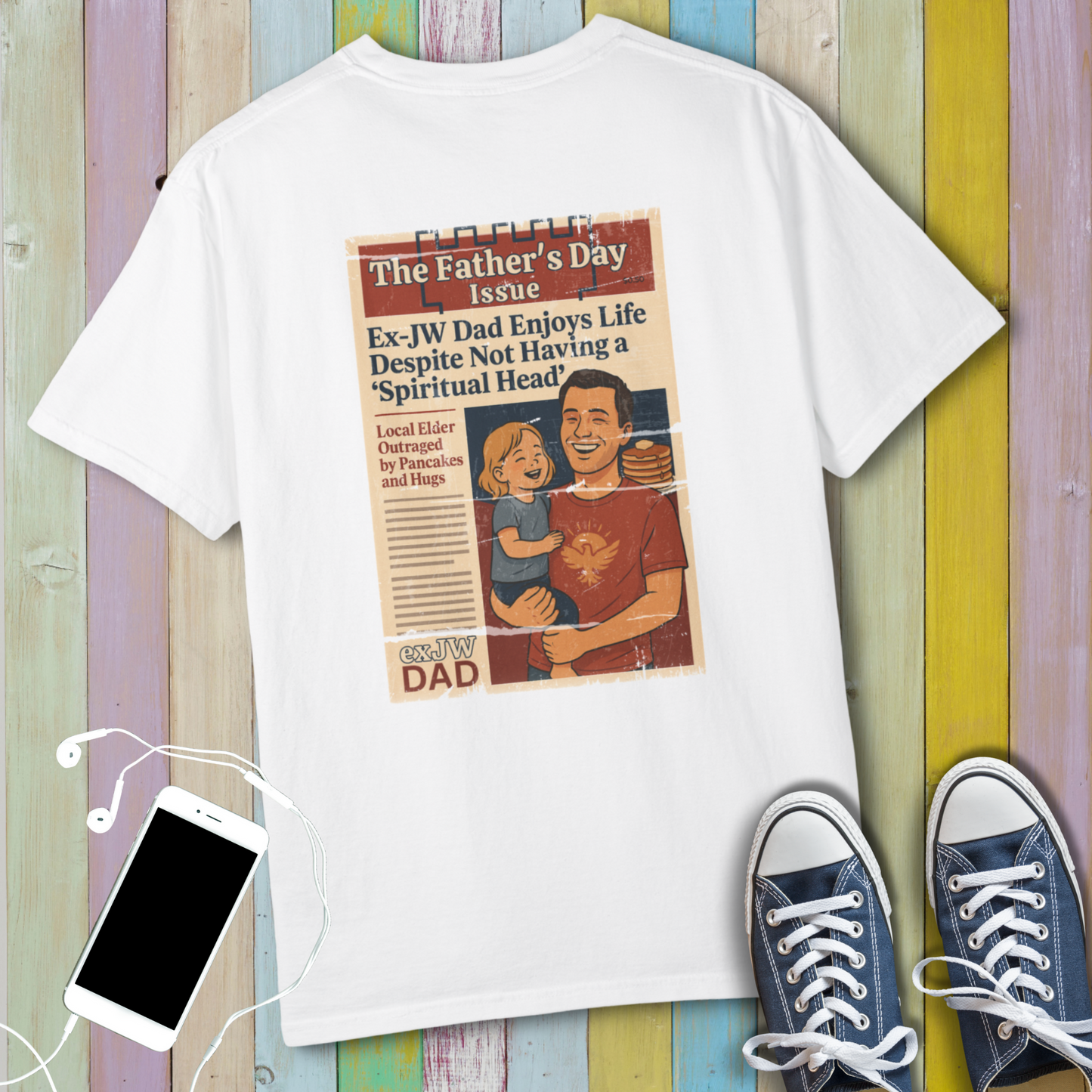 Ex-JW Humor Father’s Day Tee – First Father’s Day as a "Worldly" Dad T-Shirt