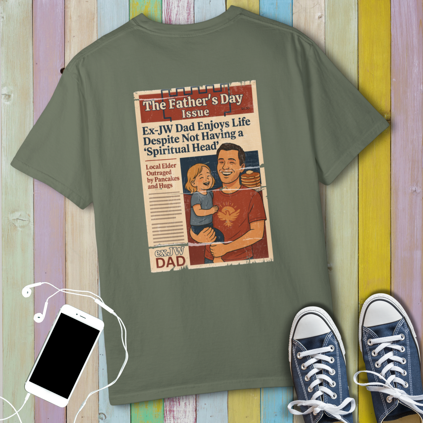 Ex-JW Humor Father’s Day Tee – First Father’s Day as a "Worldly" Dad T-Shirt