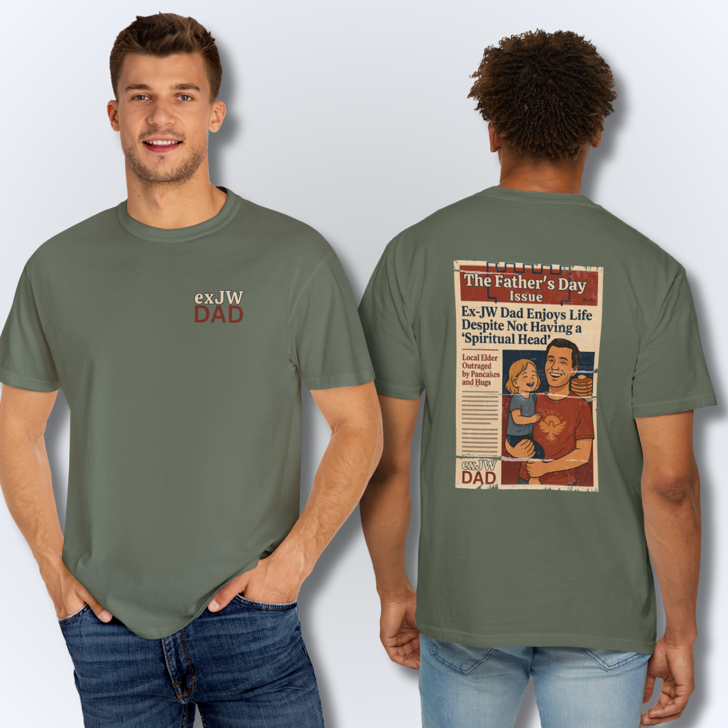 Ex-JW Humor Father’s Day Tee – First Father’s Day as a "Worldly" Dad T-Shirt