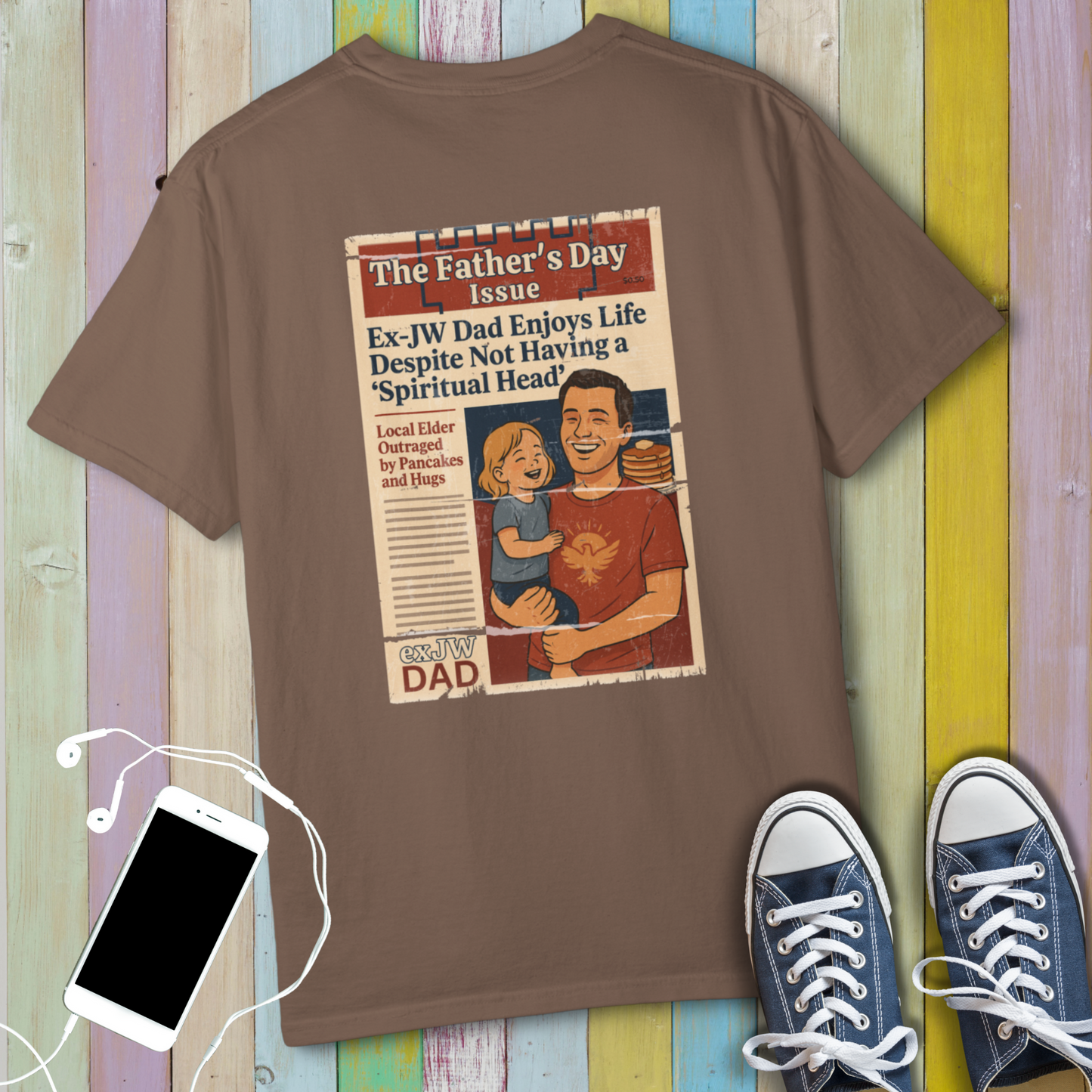 Ex-JW Humor Father’s Day Tee – First Father’s Day as a "Worldly" Dad T-Shirt