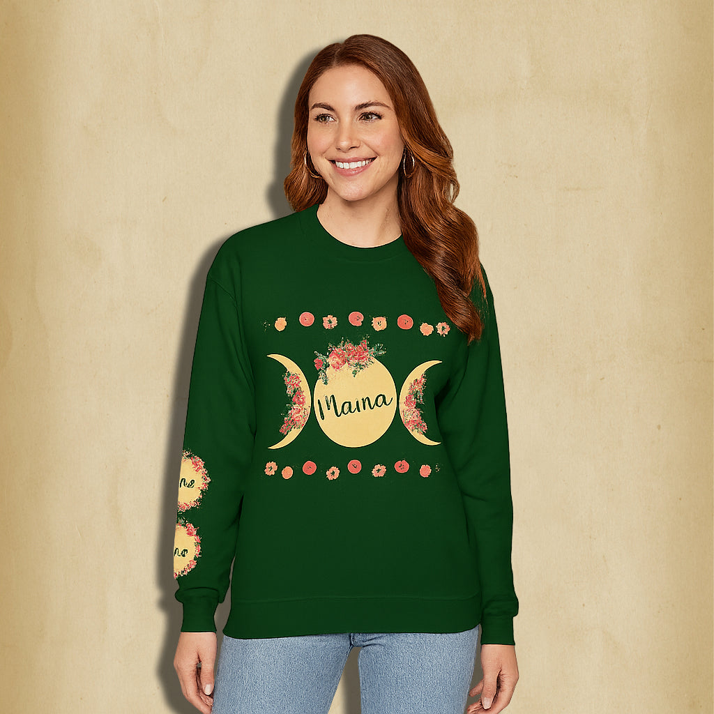 Custom Mama Sweatshirt with Sleeve Print, Personalized Mama Gift
