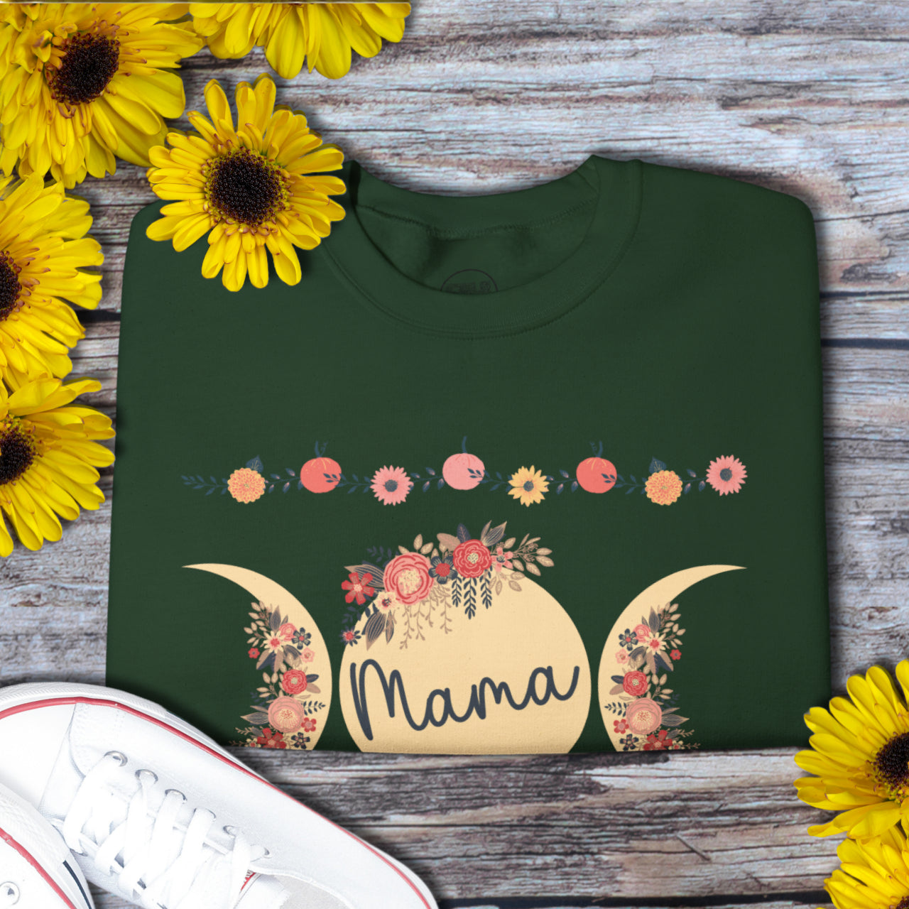 Custom Mama Sweatshirt with Sleeve Print, Personalized Mama Gift
