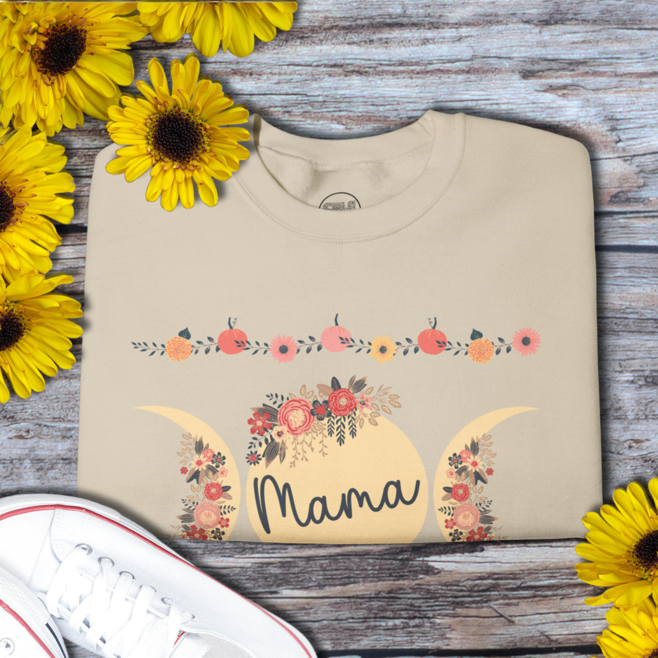 Custom Mama Sweatshirt with Sleeve Print, Personalized Mama Gift