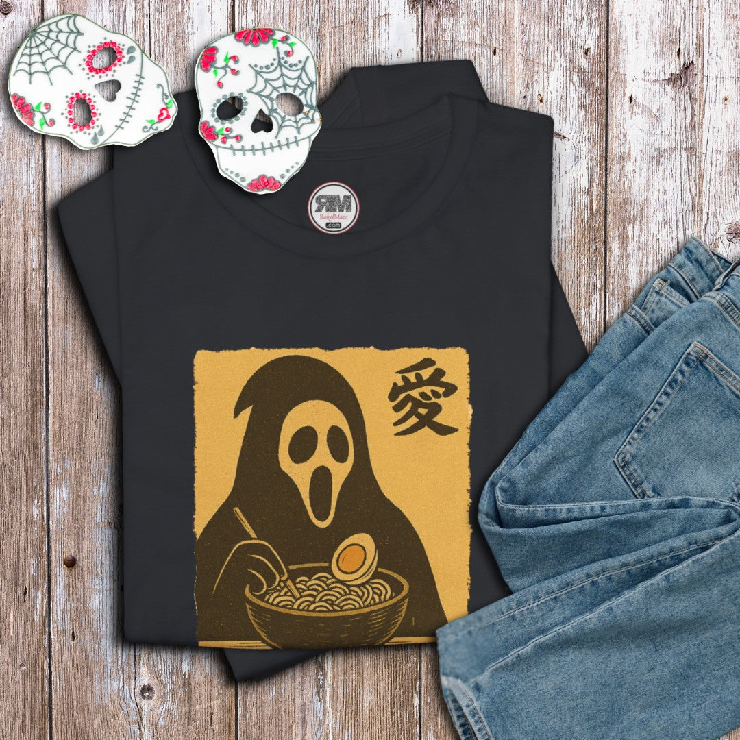 Shadow Slurper Ramen T-Shirt – Spooky Goth Noodle Lover Tee