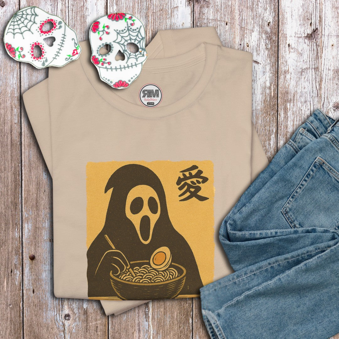 Shadow Slurper Ramen T-Shirt – Spooky Goth Noodle Lover Tee