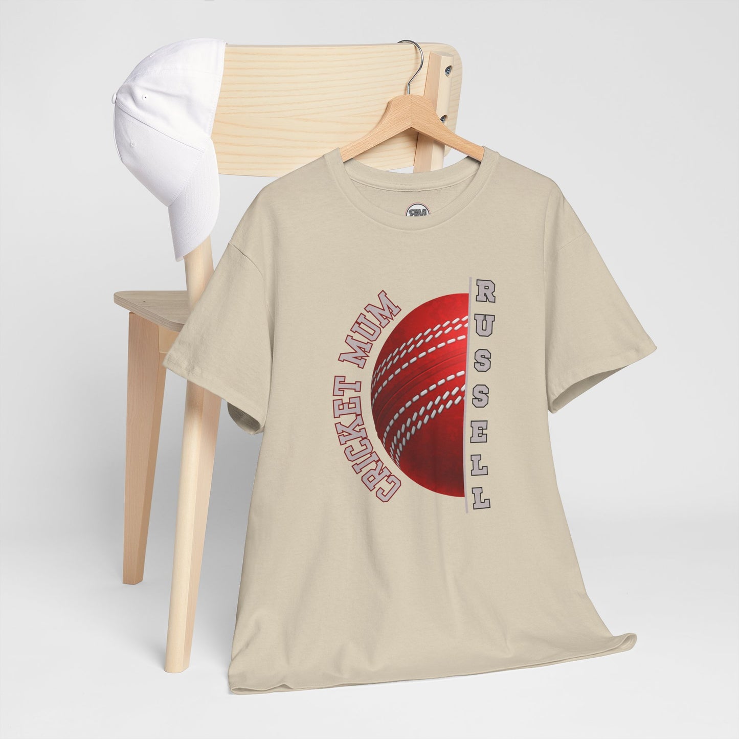 Personalised Cricket Mum T Shirt, Custom Name Gift for Cricket Loving Mothers