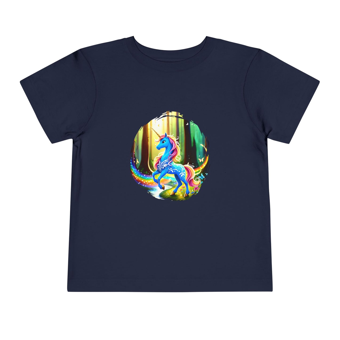 Magical Rainbow Unicorn Toddler T Shirt, Blue Unicorn Toddler Tee