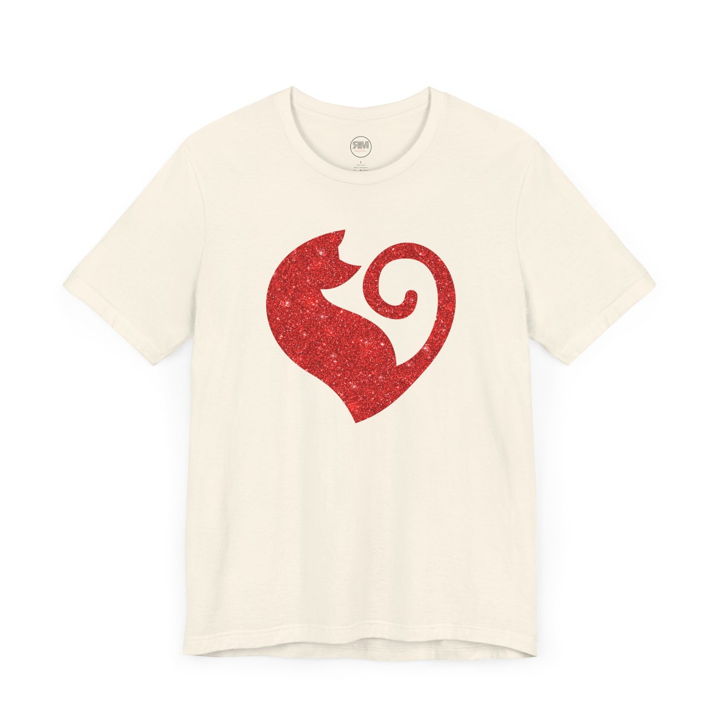 Cat Heart Red Glitter Tee