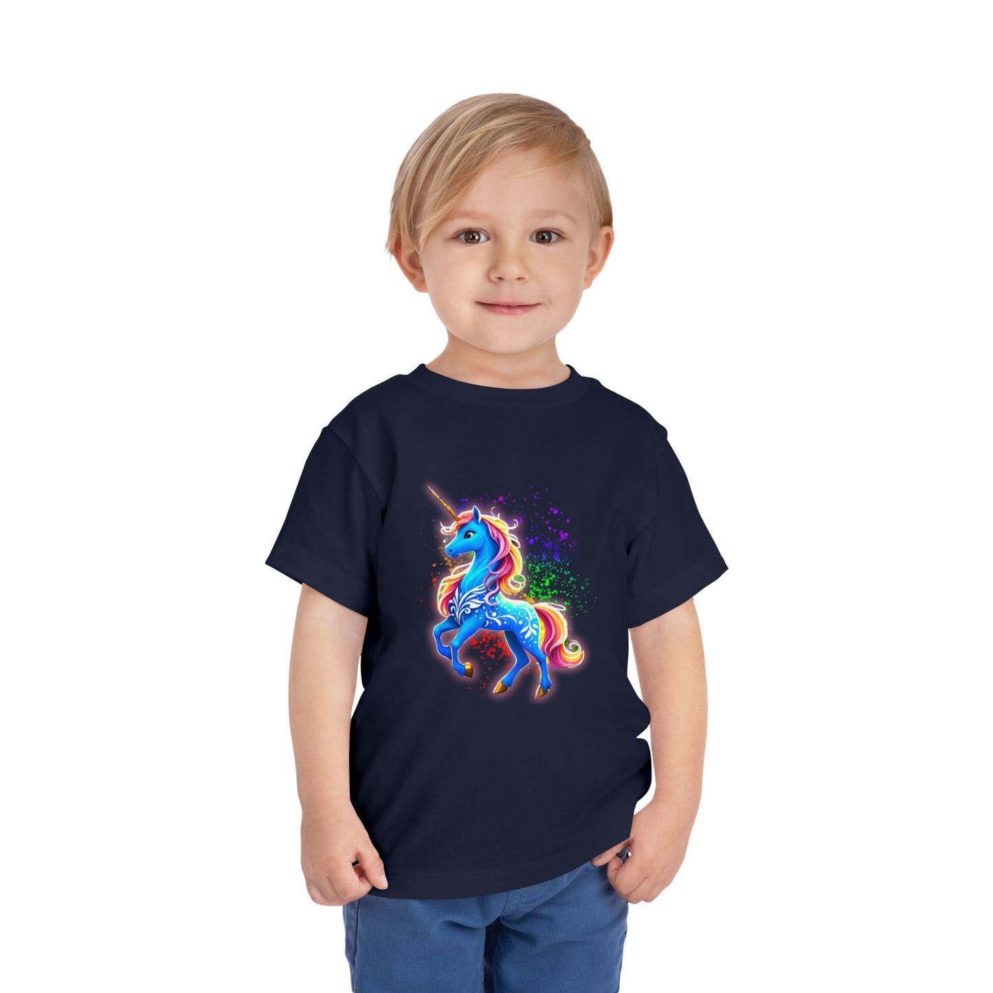 Rainbow Blue Unicorn Kids Shirt, Colorful Unicorn T Shirt for Children