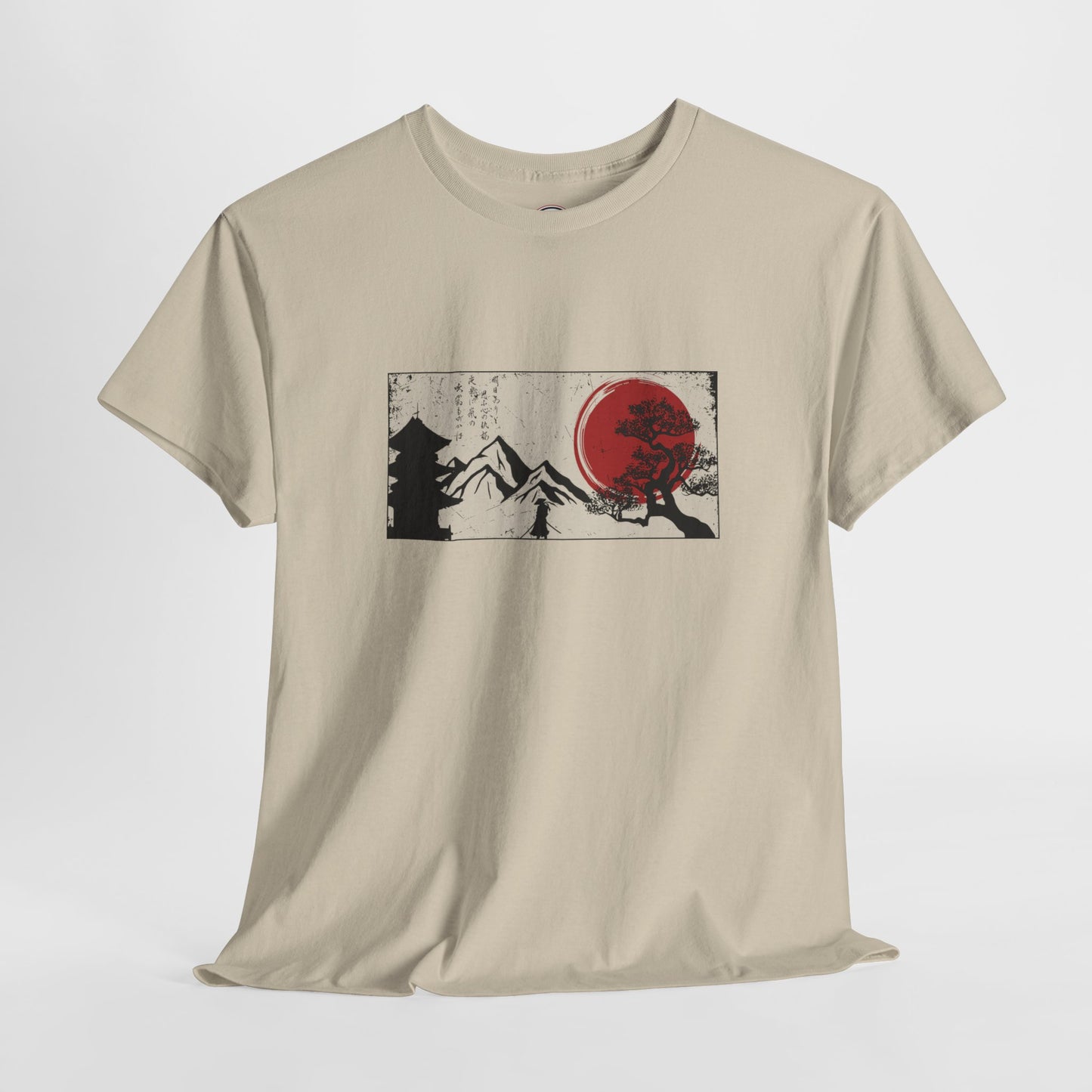 Zen Warrior Japanese Scene Mens Graphic T-shirt