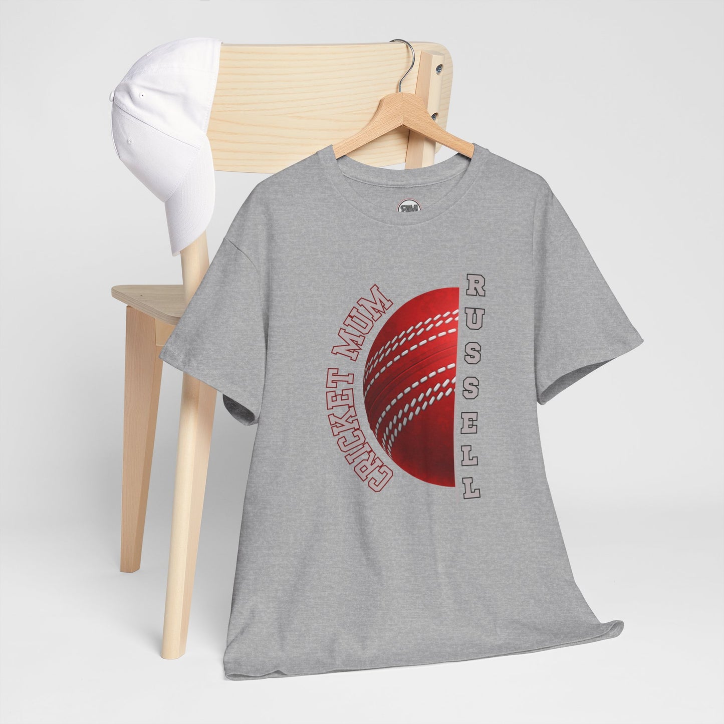 Personalised Cricket Mum T Shirt, Custom Name Gift for Cricket Loving Mothers