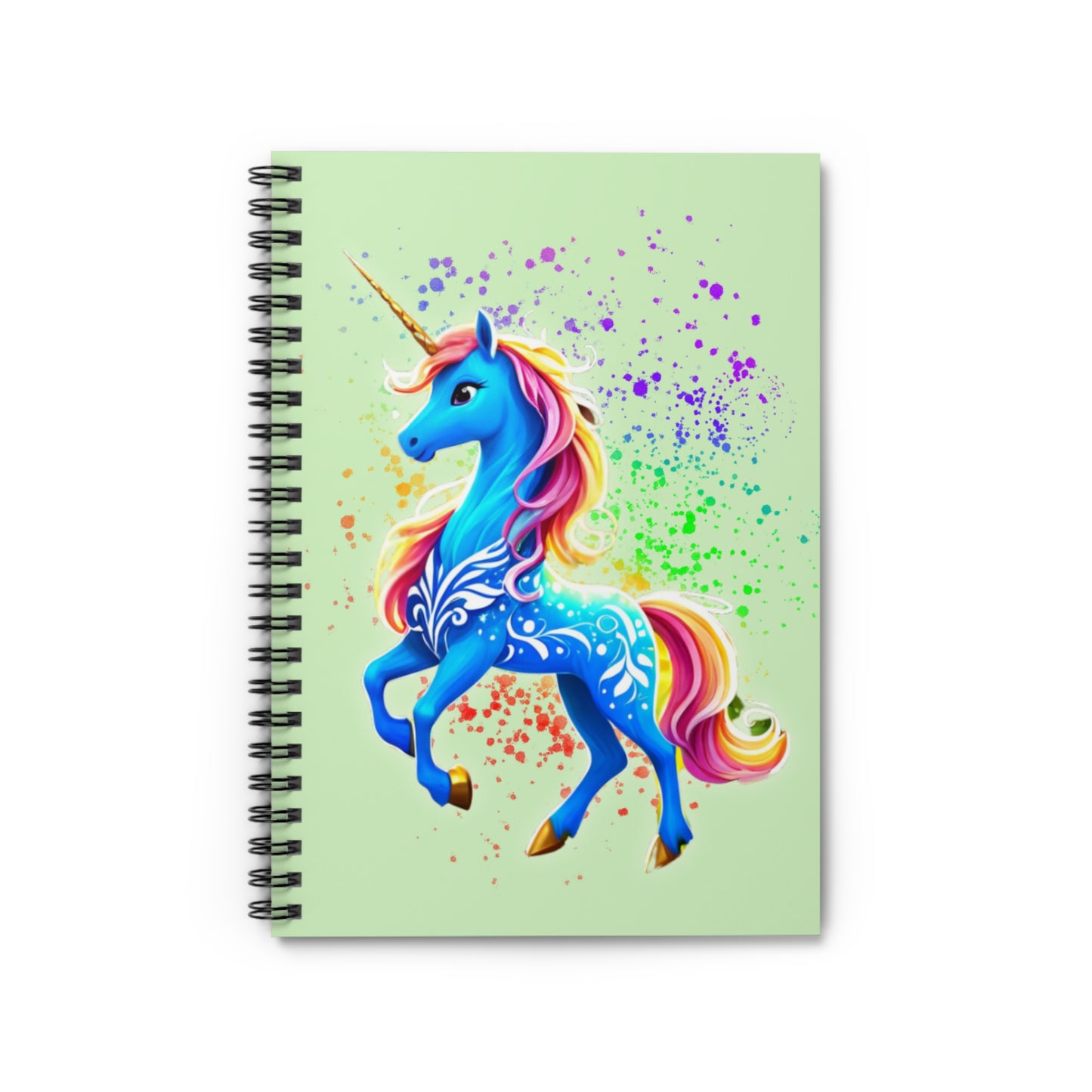 Unicorn Spiral Journal - Ruled Line A5 Notebook