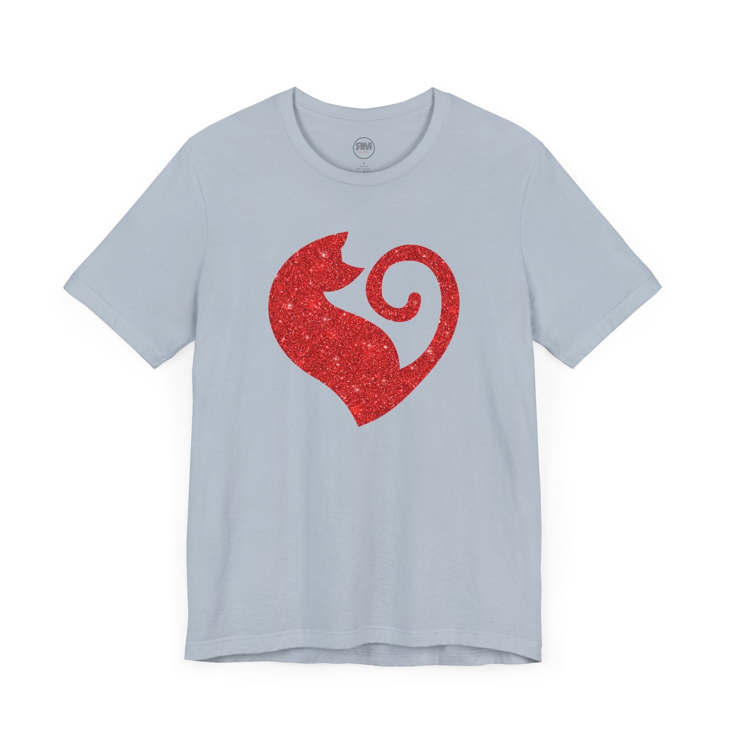 Cat Heart Red Glitter Tee