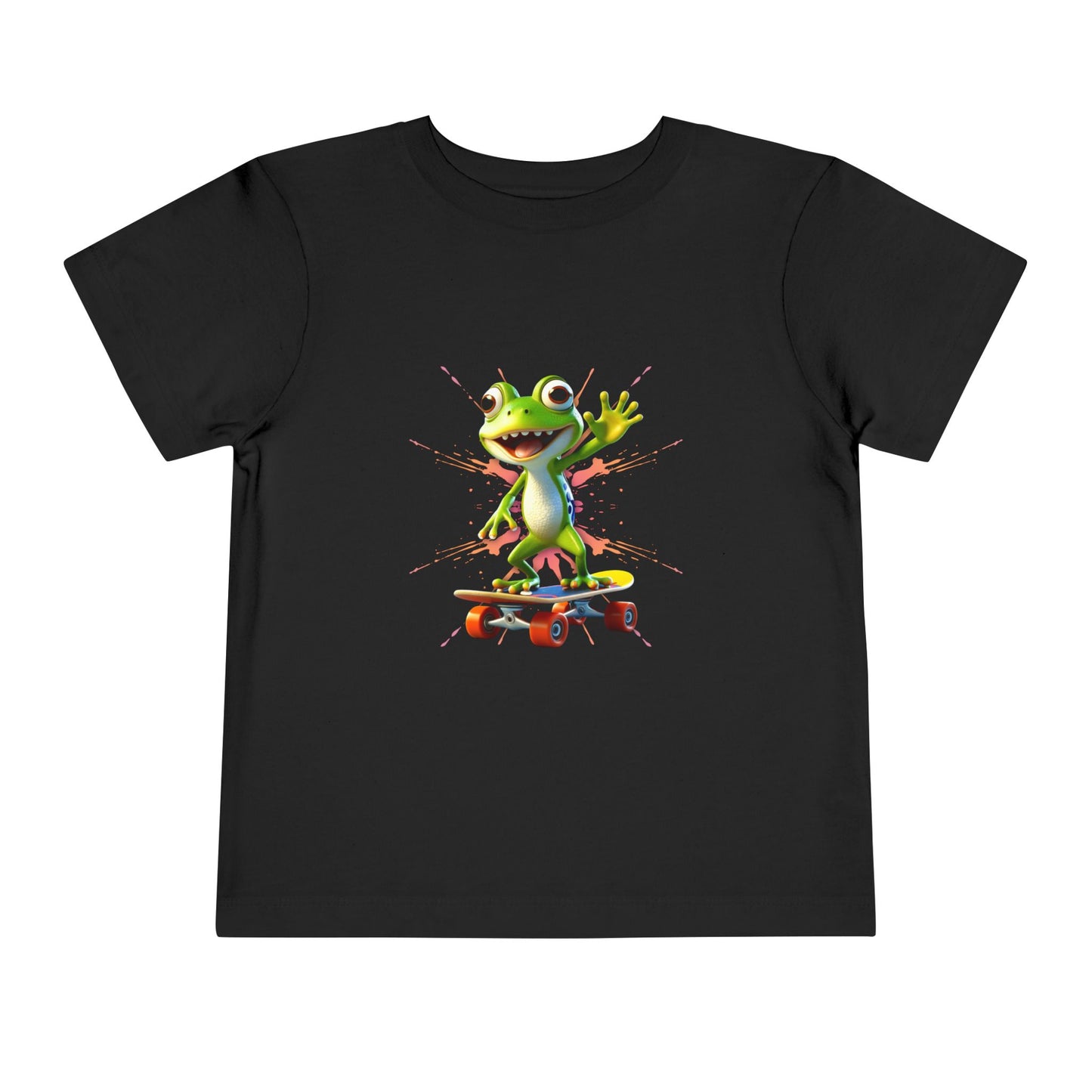 Skateboarding Frog Toddler T Shirt, Playful Frog Skate Tee for Kids