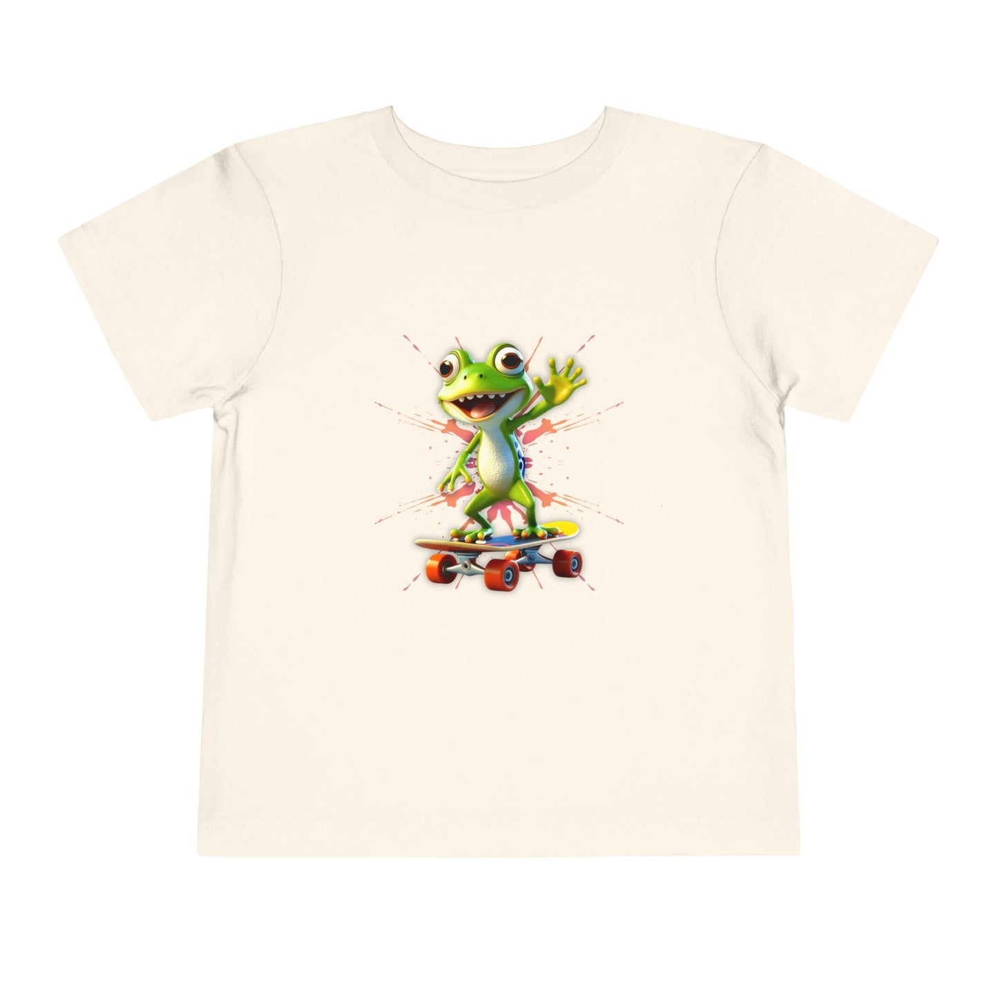 Skateboarding Frog Toddler T Shirt, Playful Frog Skate Tee for Kids