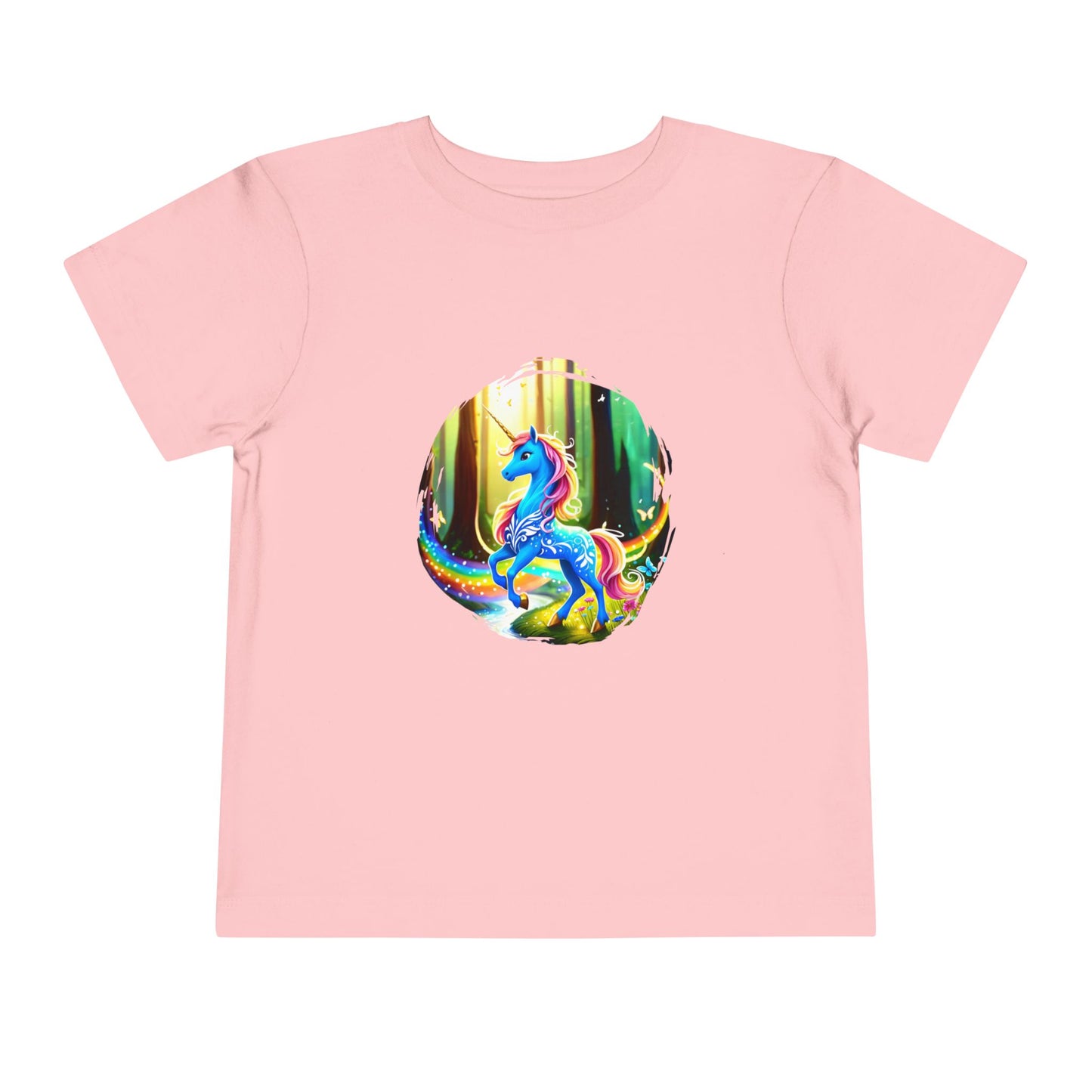 Magical Rainbow Unicorn Toddler T Shirt, Blue Unicorn Toddler Tee